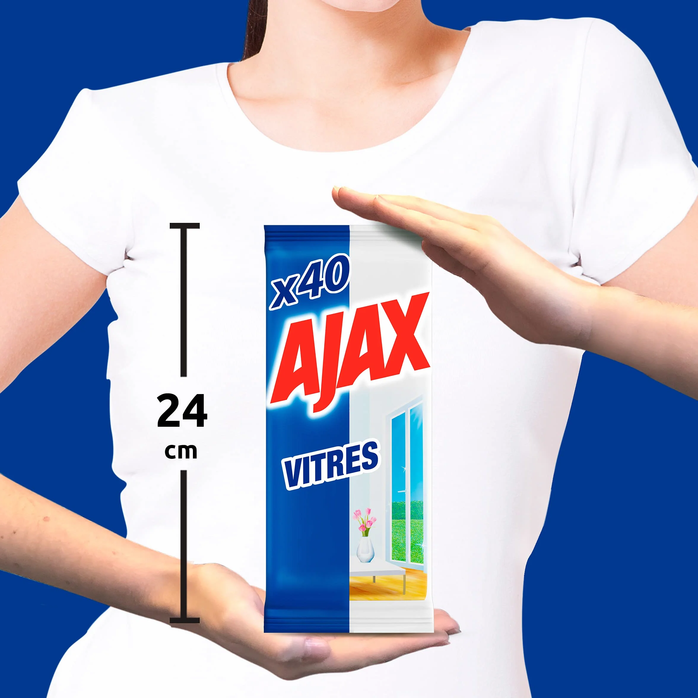Ajax Triple Action Salviette per la pulizia delle finestre 40 pezzi
