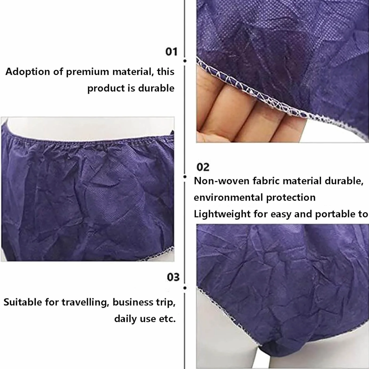 Mutande USA E Getta 100 Pezzi Biancheria Intima Non Tessuto Slip Uomo Donna per Viaggi Spa