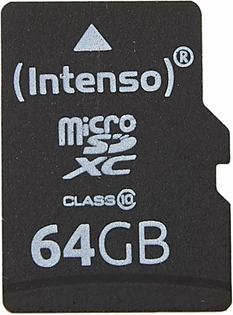 Intenso Scheda di memoria MicroSDXC da 64 GB, Class 10 (con Adattatore SD), Nero