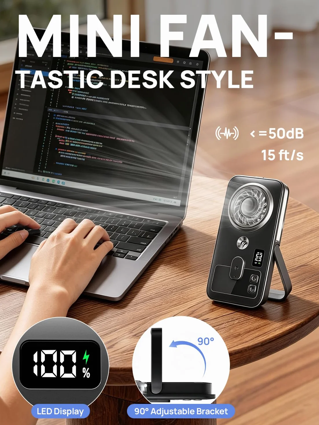 Kssvzz Mini Ventilatore Portatile a Spruzzo con Clip, Handheld Nebbia Ricaricabile Personale con 4 Velocità, Silenzioso Leggero per Ufficio Domestico, Esterno, Viaggio & Spiaggia