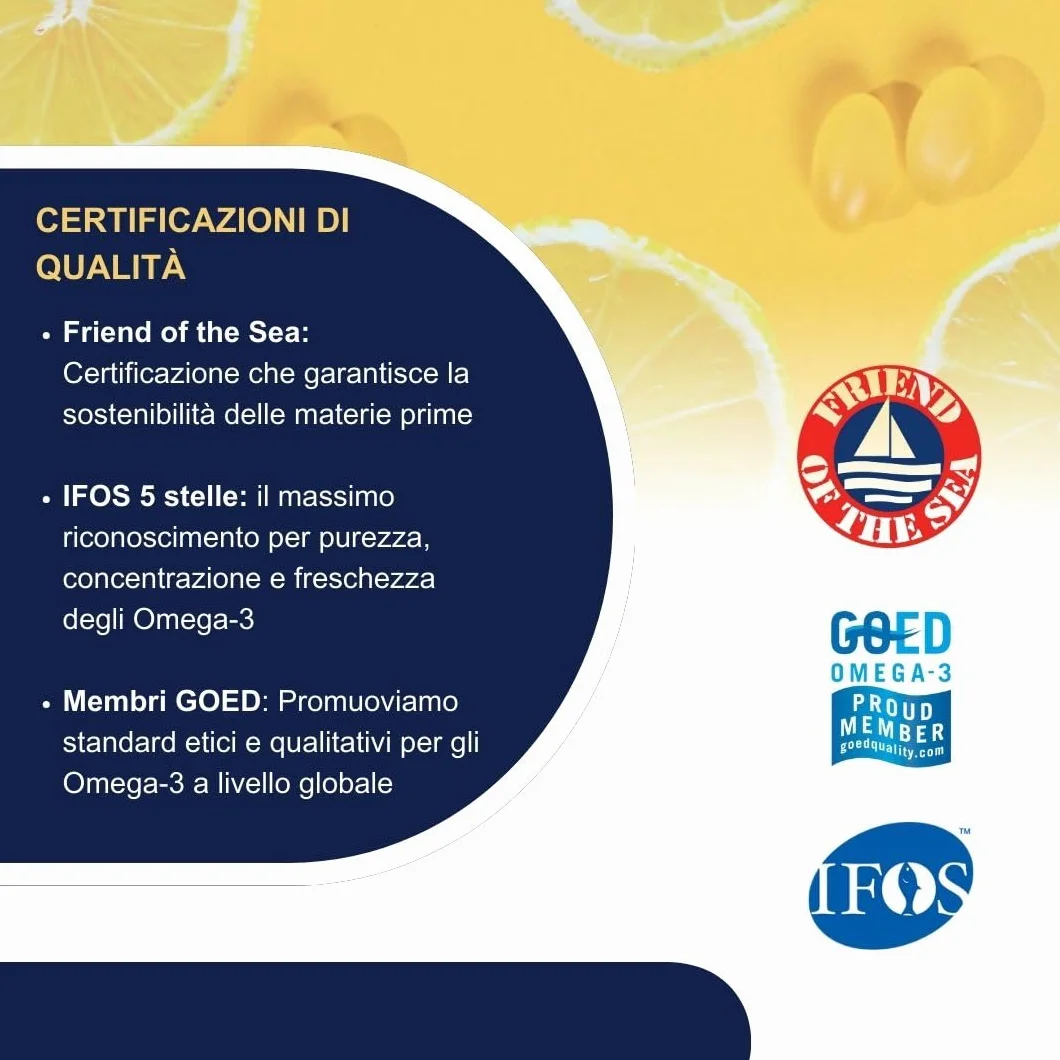 VitaDHA 1000 Omega 3 IFOS 5 Stelle 60 Capsule - Omega3 per Adulti e Bambini - 500mg DHA Alta Biodisponibilità