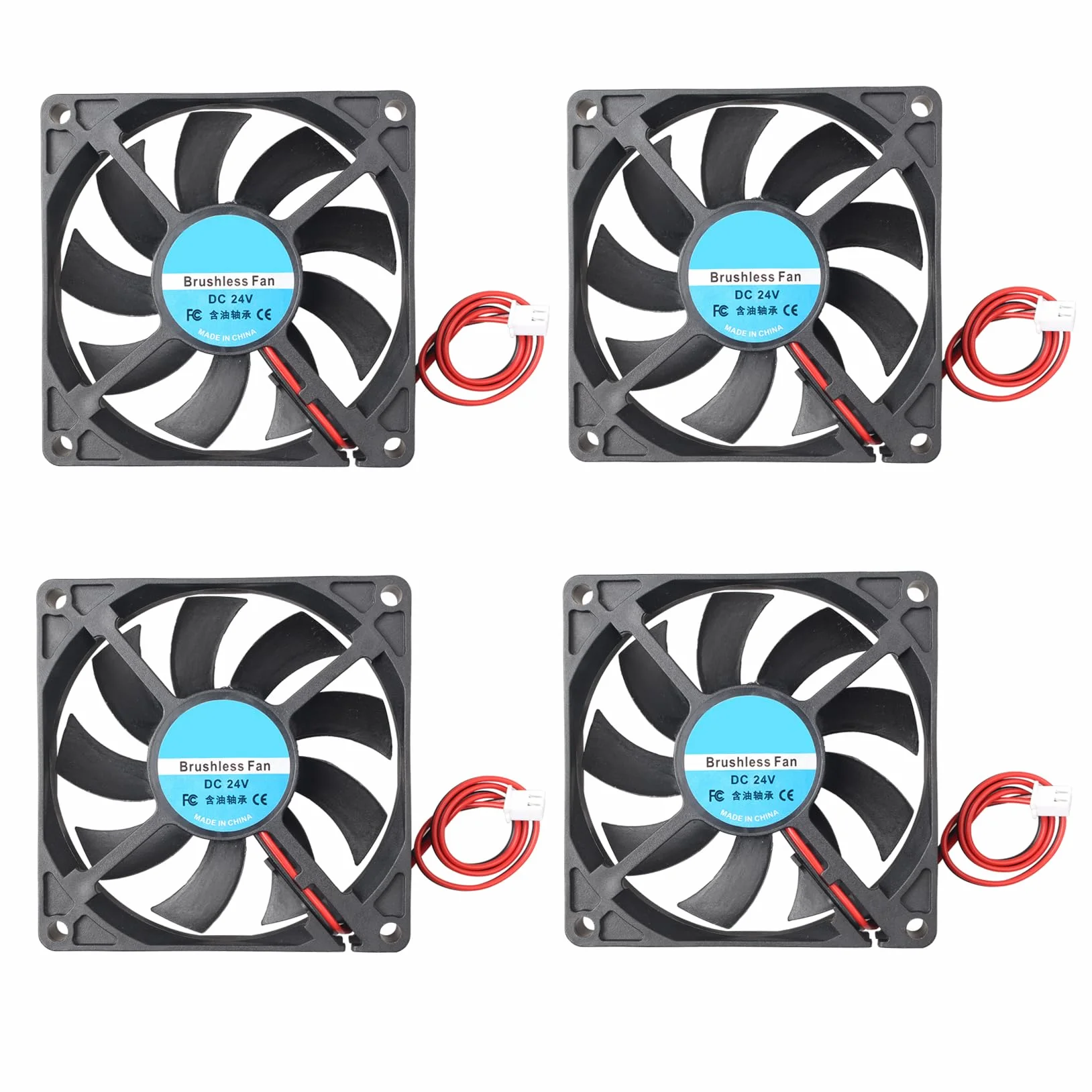 Mini ventola di raffreddamento silenziosa senza spazzole 80x80x15mm 8015 DC 24V 2 pin per stampante 3D PC CPU