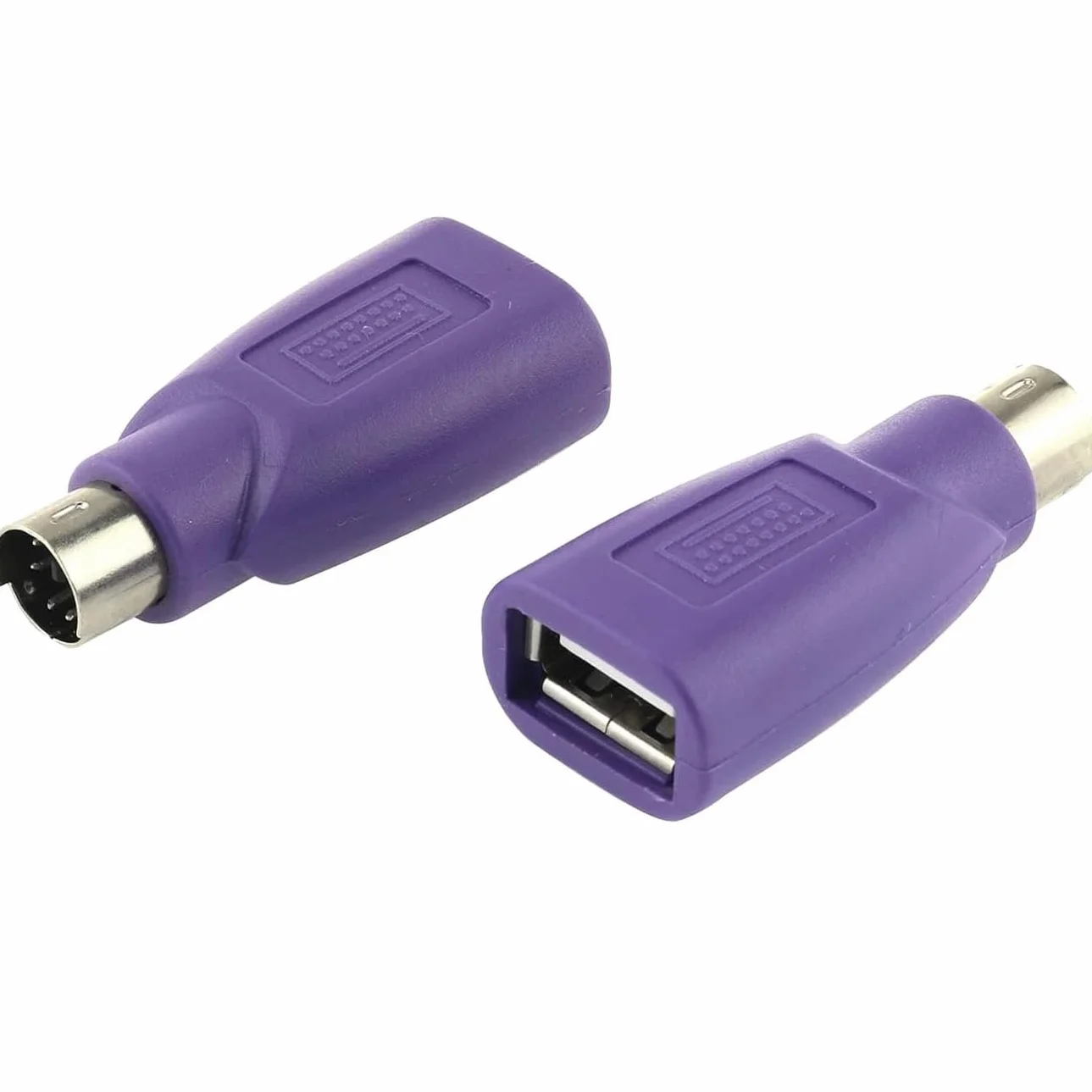 TECHZOCO Adattatore USB a PS2 per tastiera, convertitore di dispositivi, connettore periferiche, viola, 1 pezzo