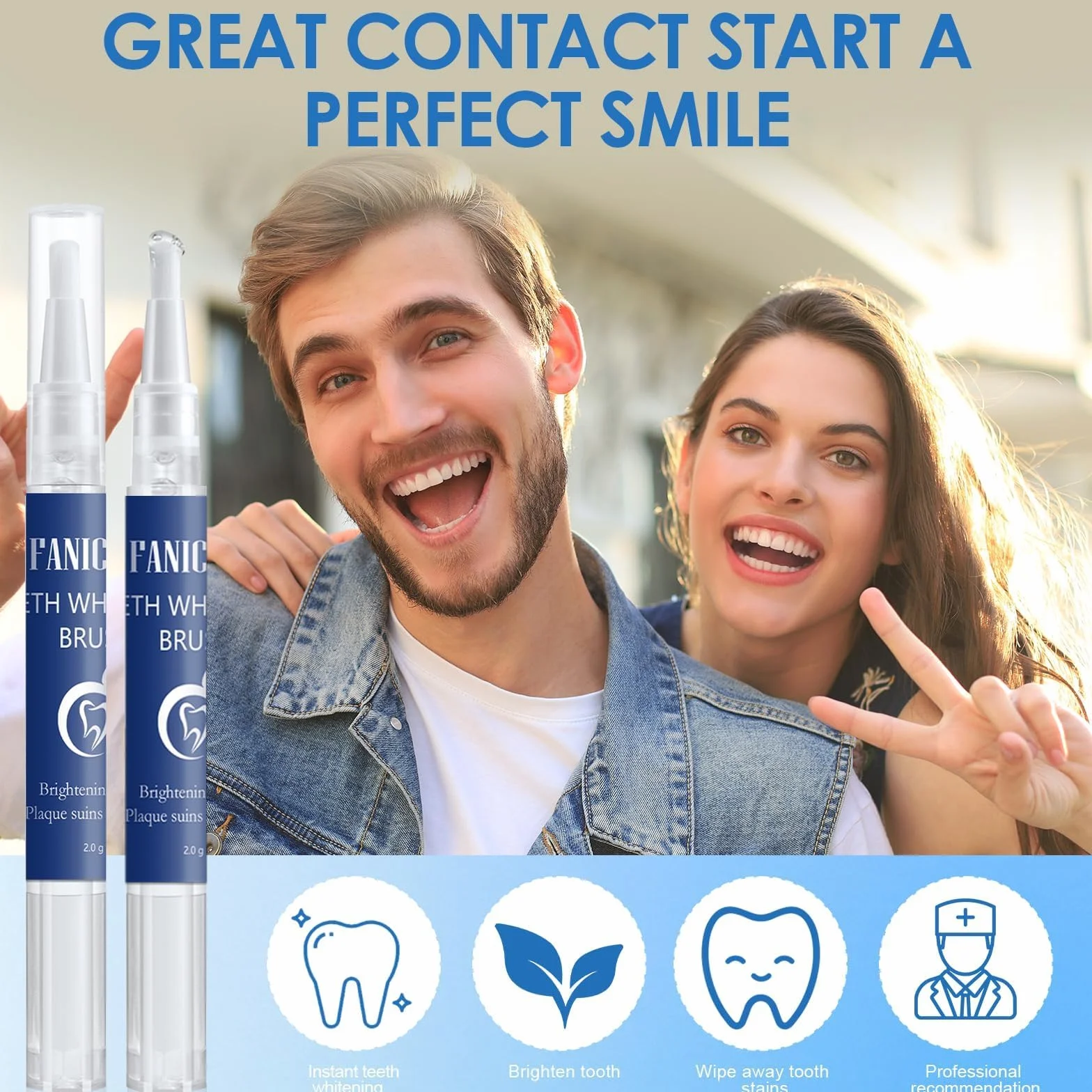 Gel Sbiancante Denti Professionale Penne Sbiancamento Denti Rimuove Macchie Portatile
