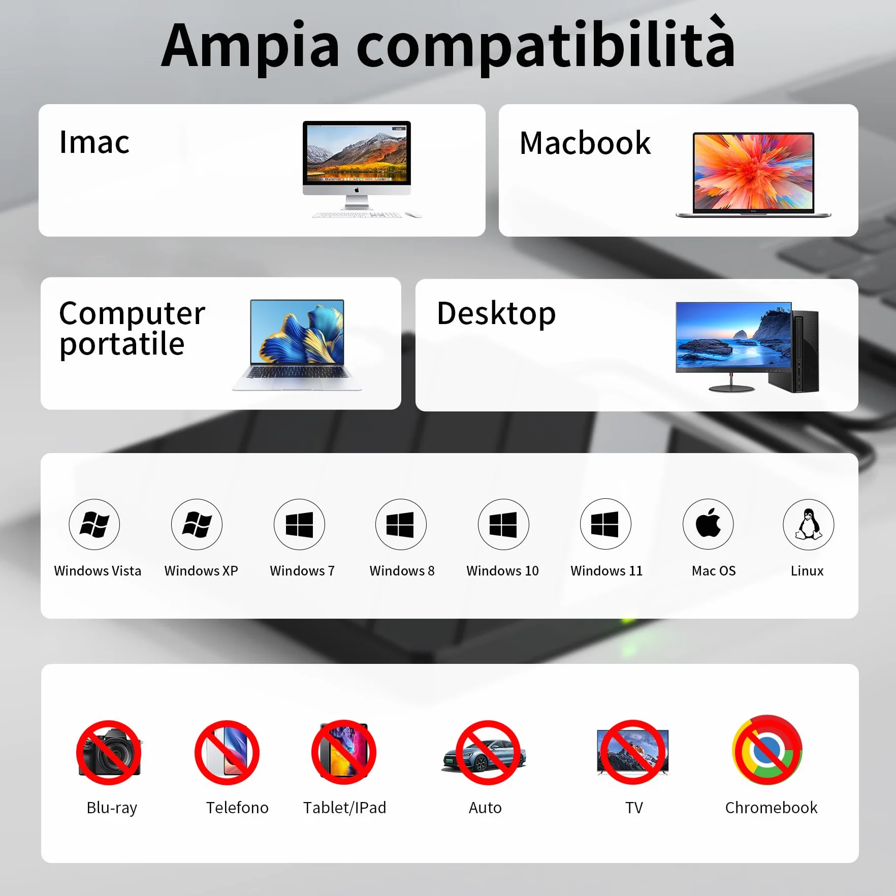 Alxum Unità DVD Esterna per Computer Portatile CD/DVD con Lettore di Schede SD&TF e porte USB 2.0 USB 3.0, Disco CD Esterno USB e USB C per Laptop, Desktop, MacBook, Windows, Linux, Mac OS, Vista