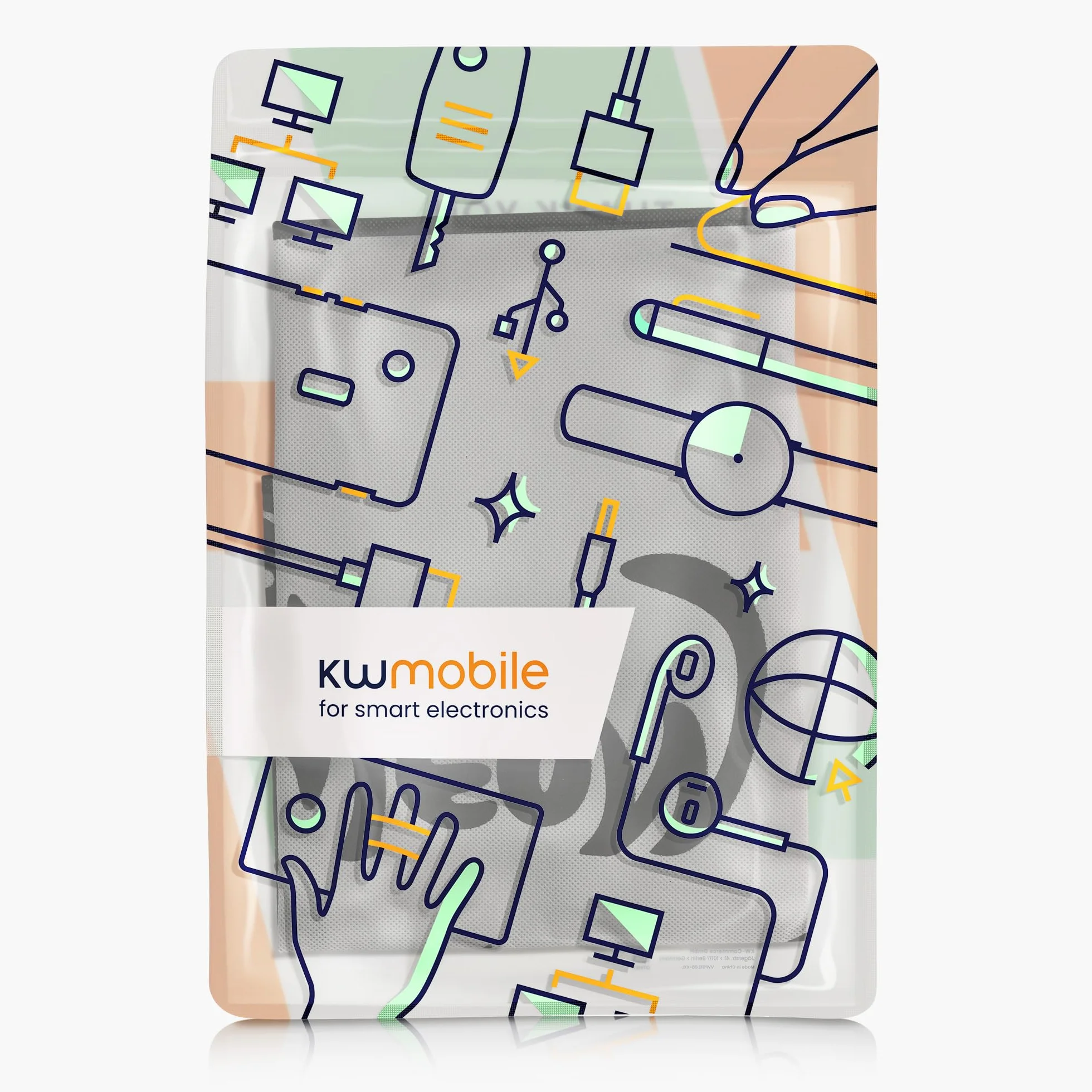 kwmobile Cover compatibile con 27-28" monitor - Fodero per Monitor - Copertura Antipolvere Schermo PC con 2 Tasche Extra - grigio/nero