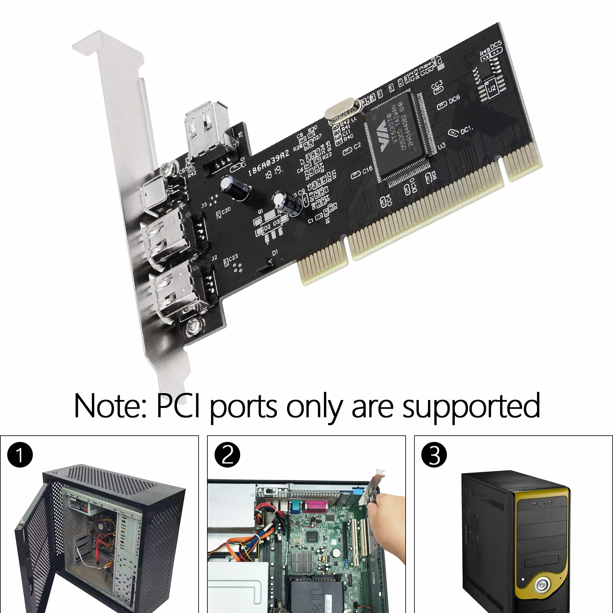 CERRXIAN 3 Porte IEEE 1394 Firewire Scheda PCI Firewire Adattatore IEEE 1394 PCI Controller Scheda per PC Desktop