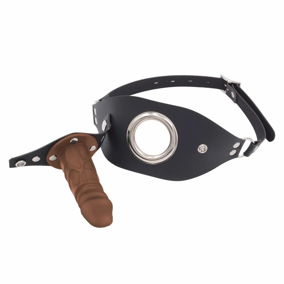 Bavaglio Estremo in Silicone con Dildo Rimovibile 10 cm - Ball Gag BDSM