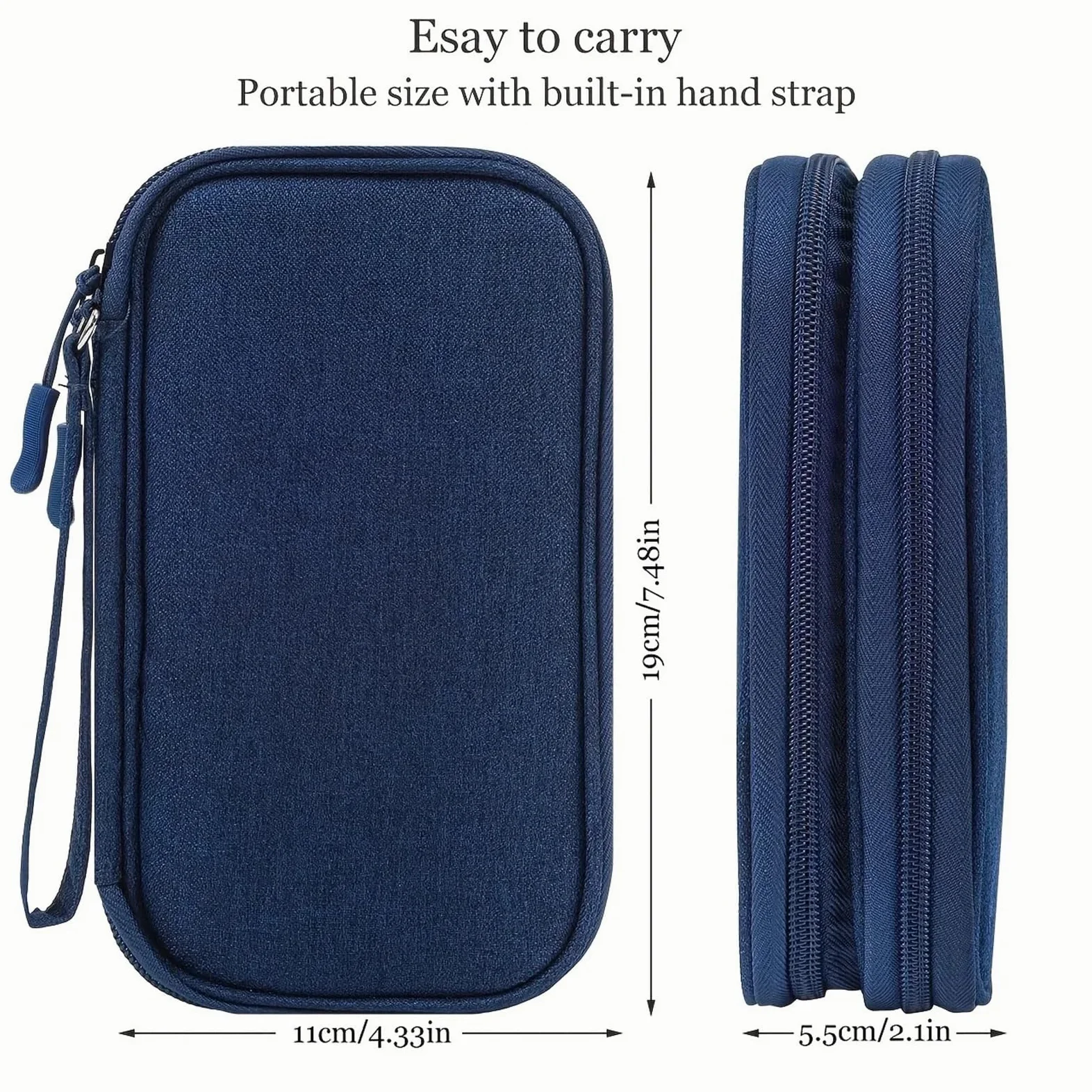 Borsa Organizzatore Cavo | Oxford panno viaggi organizzatore caso mesh tasca(Black)