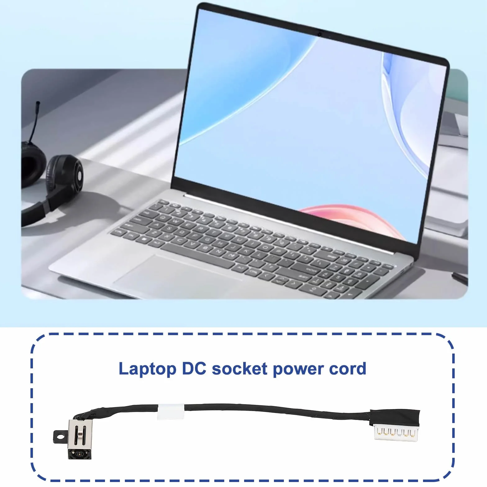 Create idea 2 pezzi DC301015Q00 DC301015T00 DC301016G00 Porta di ricarica DC Jack Cavo di alimentazione Connettore Presa compatibile con Dell Compatibile con Inspiron Compatibile con Vostro