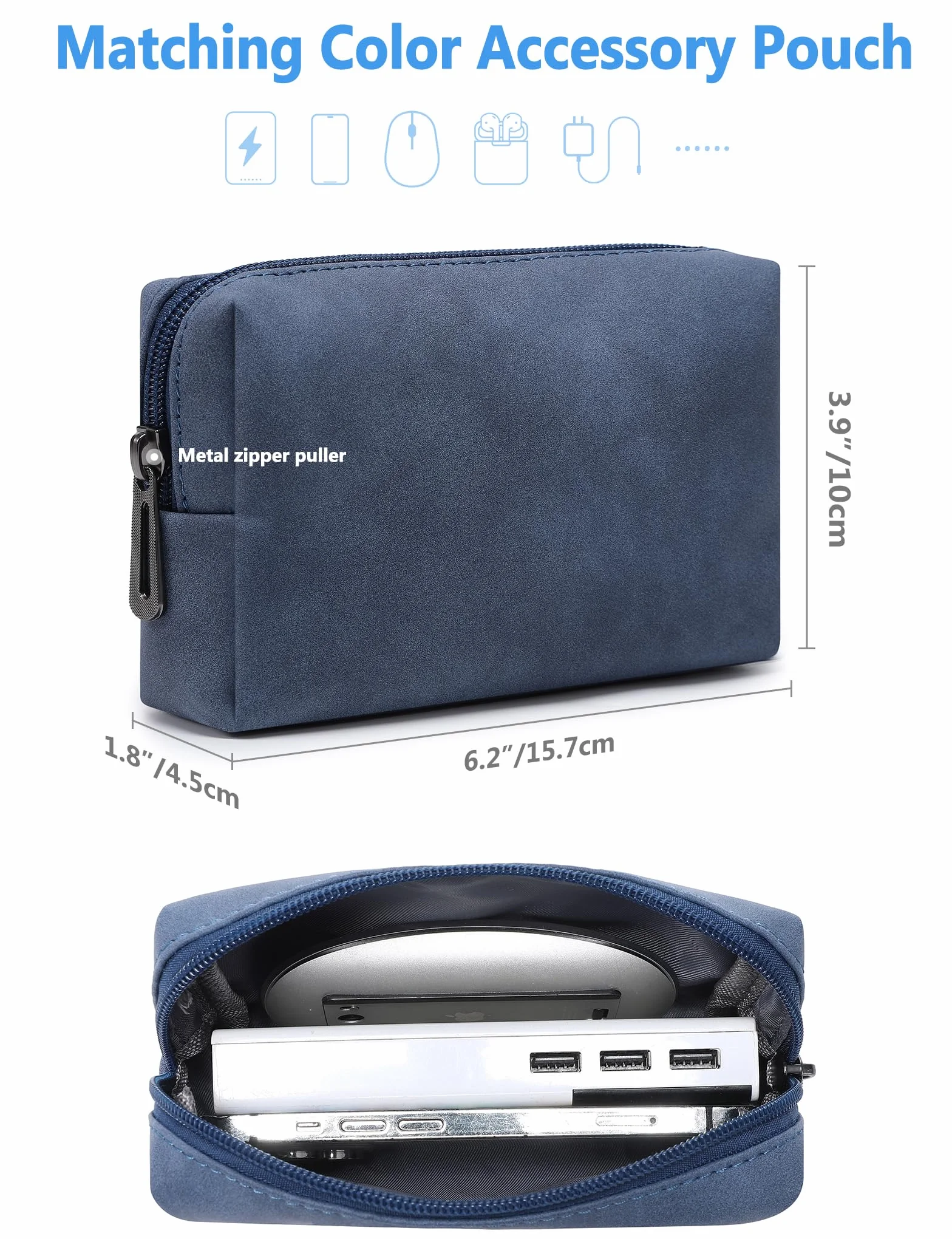 HYZUO 13 Pollici Custodie per PC Portatile Borsa con Funzione Stand per 2026-2018 MacBook Air 13 M5 M4 M3 M2 M1, 2026 13" MacBook Neo, 2026-2016 MacBook Pro 13 M2 M1, 13 iPad Pro/Air, Blu Navy