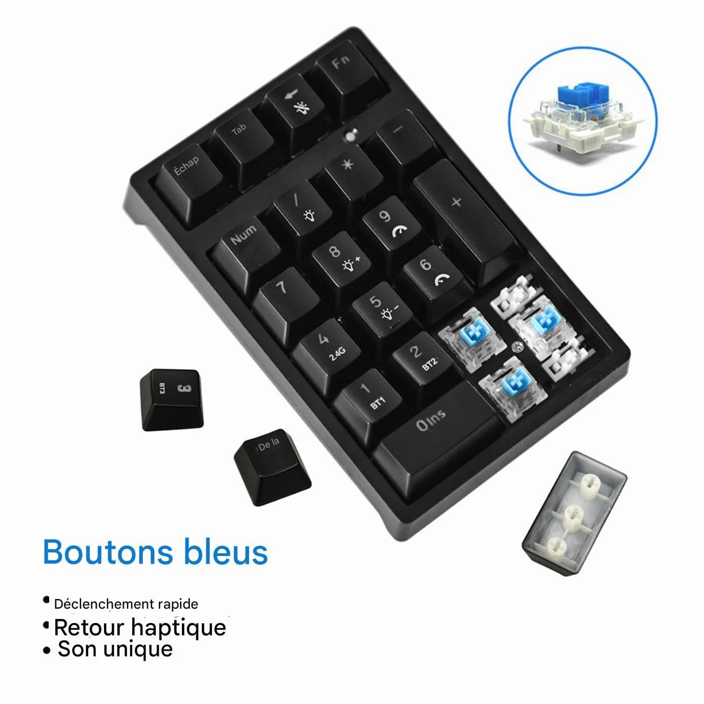 Tastierino Numerico Mini Tastiera Meccanica USB | Tastierino Numerico Senza Fili Con 21 Tasti Meccanici per Laptop, Desktop, Computer e