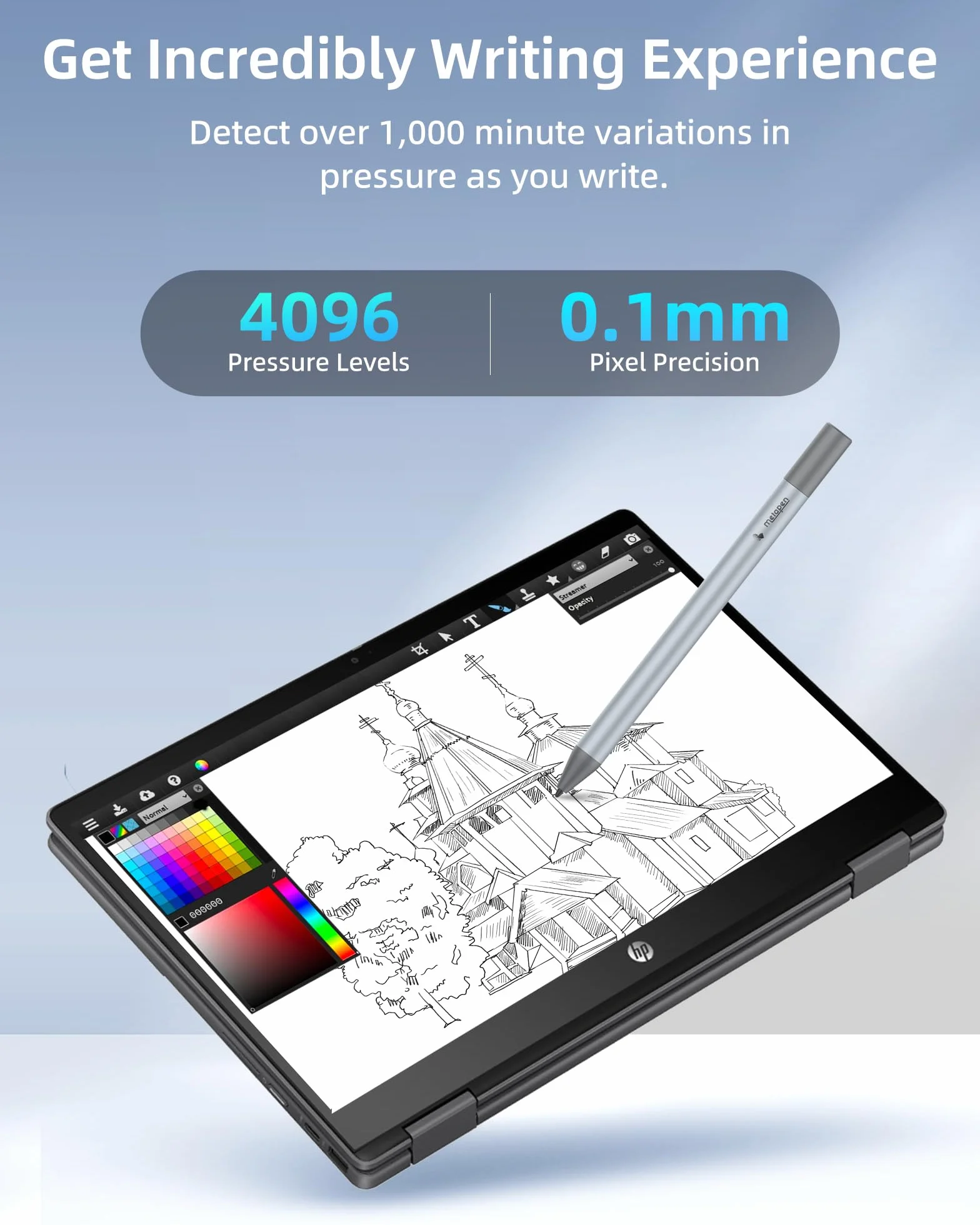 Metapen USI 2.0 Penna G1 Air Compatibile con Amazon Fire Max 11, Fire HD 10 (13th Gen, 2023 release), 4096 Pressione,180 Giorni di Durata della Batteria