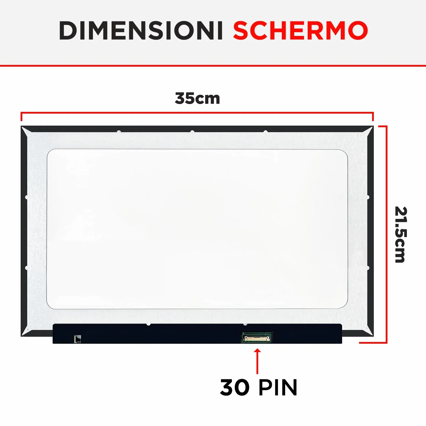 HiQ+ 15.6" Led Compatibile con NT156FHM-N61 V8.0 Full Hd IPS Display Schermo