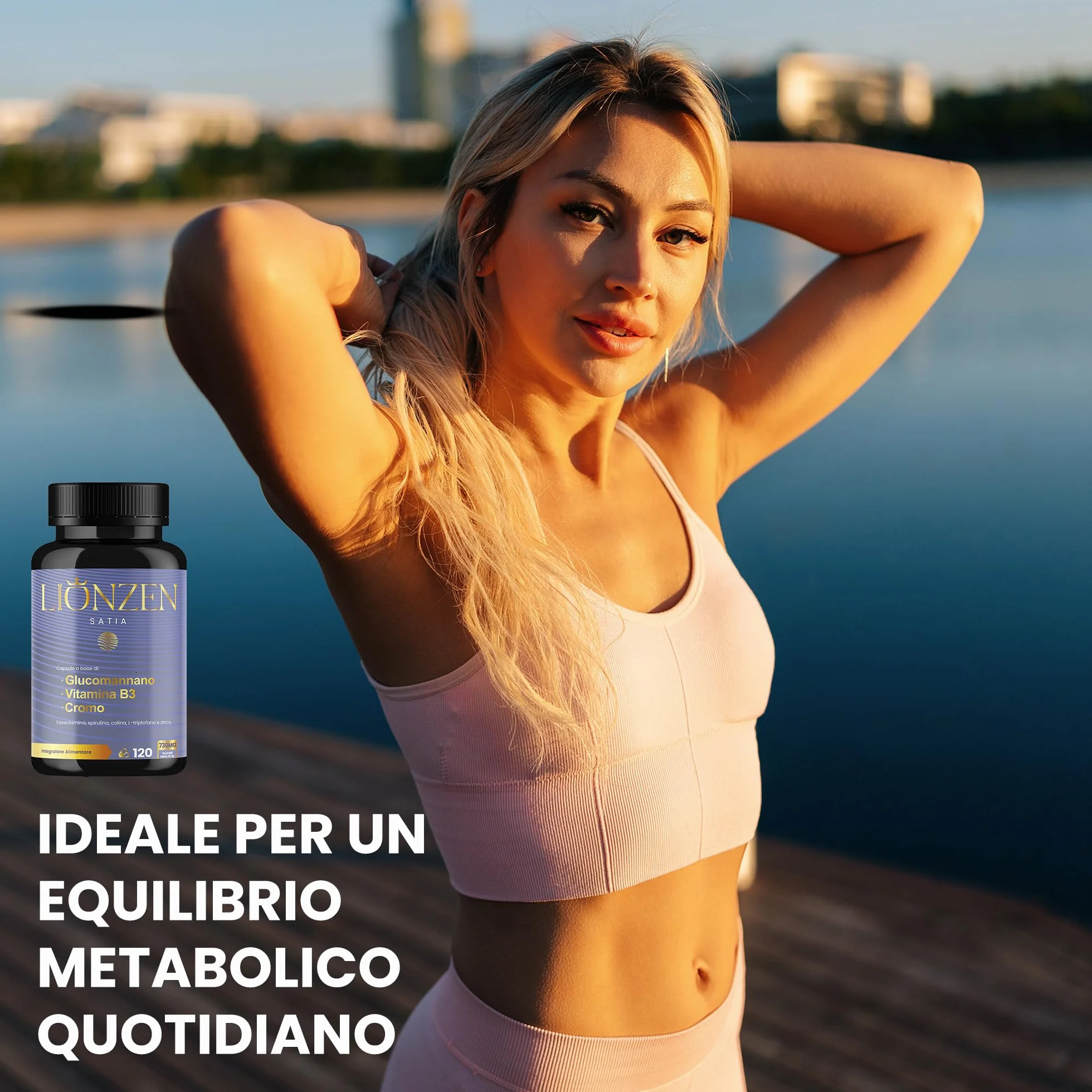 LIONZEN SATIA Glucomannano Forte Dimagrante Naturale +12 Ingredienti Sazieta Controllo Appetito
