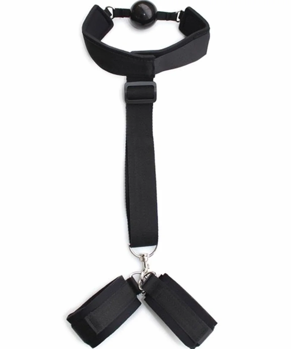 BONDAGERIE® Costrittivo Gàgbàll in silicone medico con manette regolabile