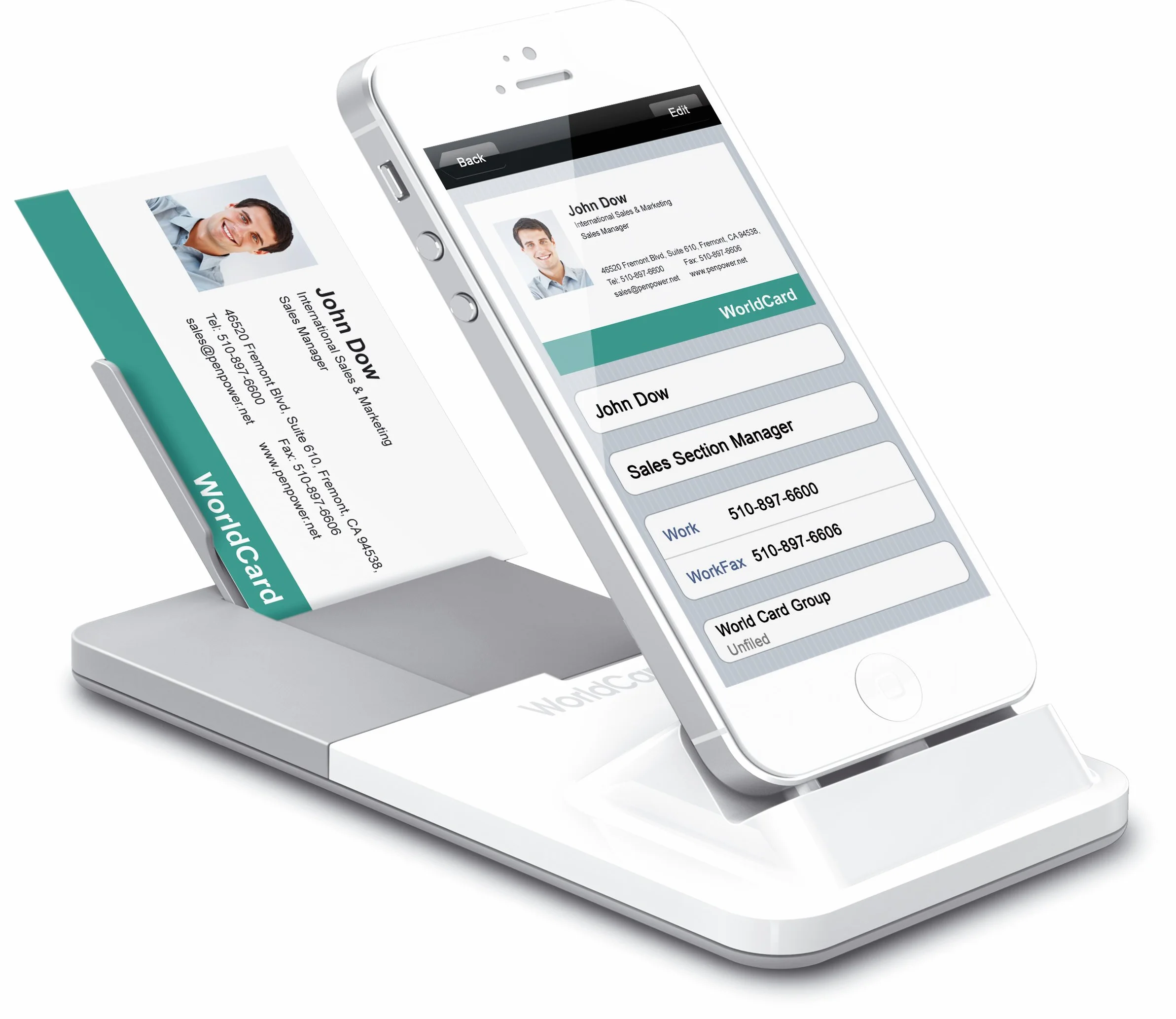 PenPower LA-WCARD-EN Scanner per biglietti da visita Bianco