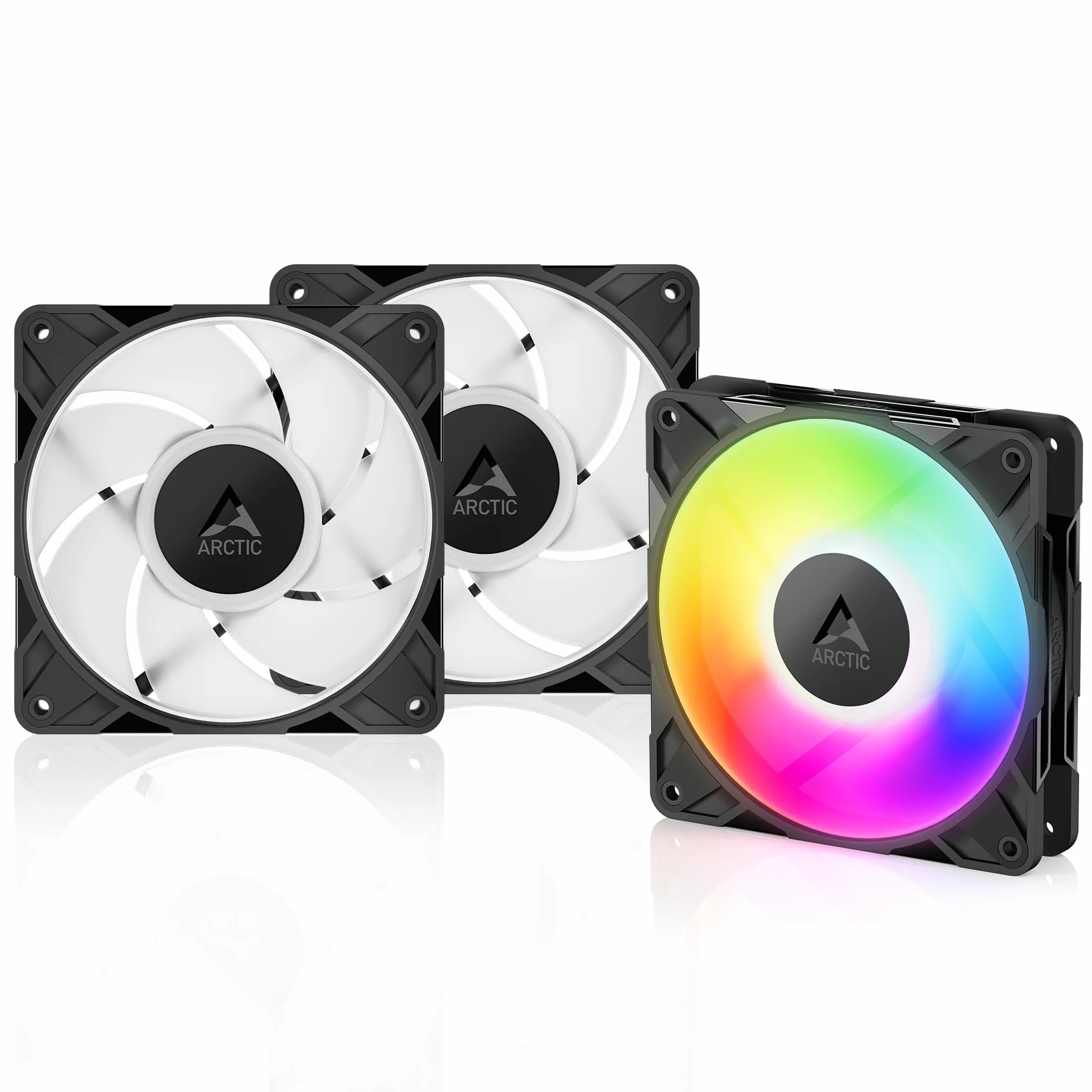 ARCTIC P12 Pro A-RGB 120mm PWM ventola 400-3000 rpm 5V Digital RGB cuscinetto fluidodinamico 4-Pin Nero 3 Pezzi