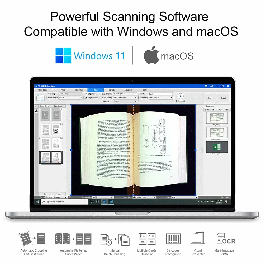 Viisan S21 skaner do książek A2 21MP OCR Windows Mac