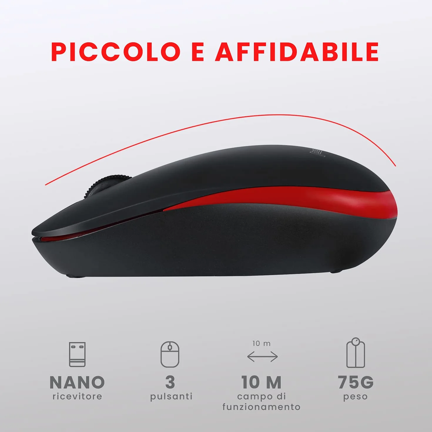 Perixx PERIDUO-712 Set Tastiera e Mouse piccoli Wireless 2.4G per Windows, Tasti silenziosi, Mini Design, Italiano QWERTY, Nero