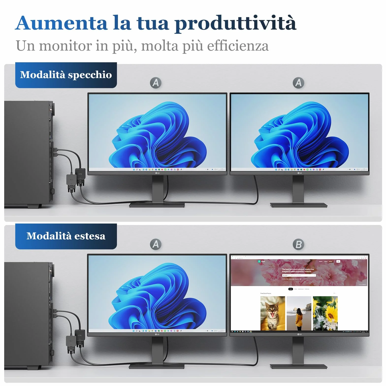 ICZI Adattatore VGA HDMI 1080p 60hz Full HD Convertitore HDMI Maschio a VGA Femmina per Computer Portatili, Chromebook, Raspberry Pi, Proiettore, Monitor - 2 Confezioni
