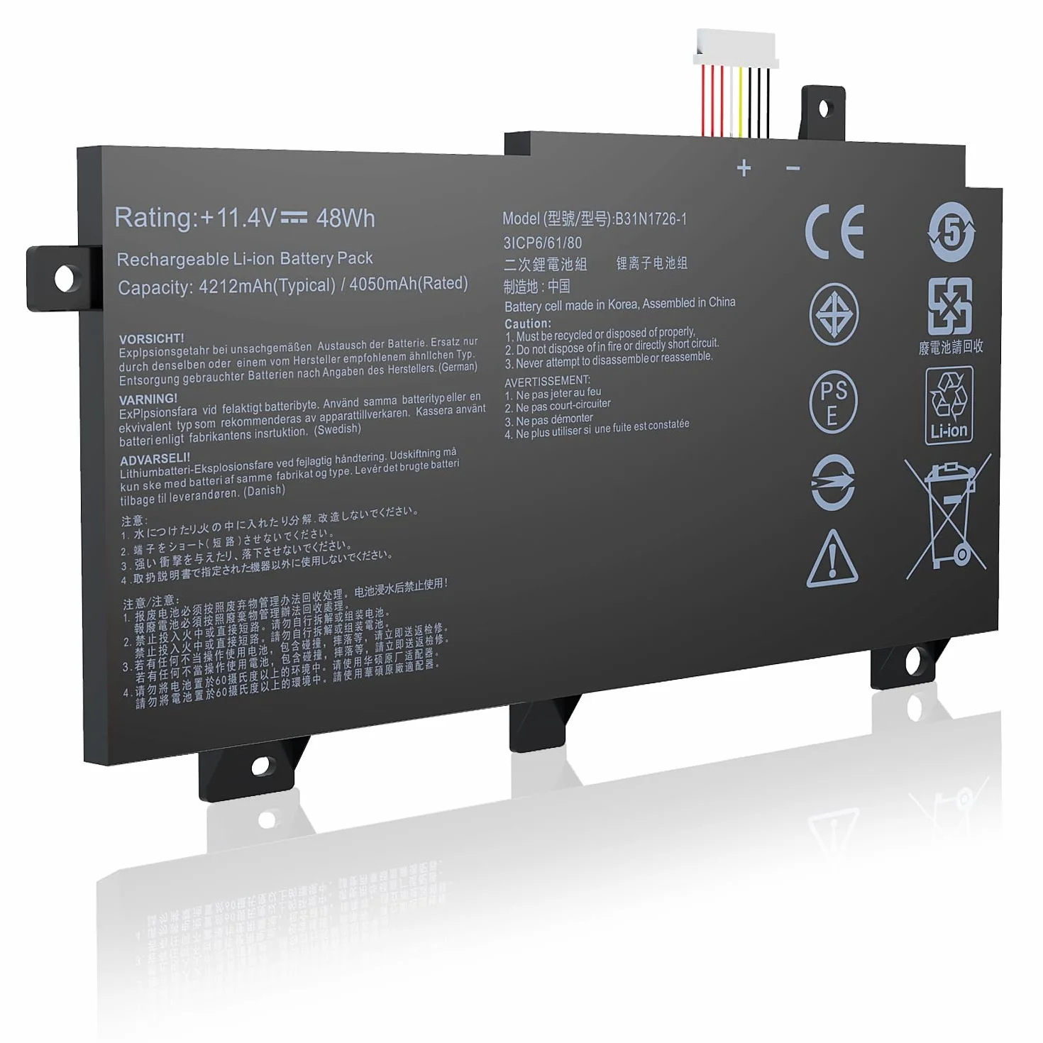 B31N1726 Batteria di ricambio per Asus FX80 FX86 TUF FX505GT FX505GM FX505GE FX505GD FX505DT FX505DV FX505DY FX505