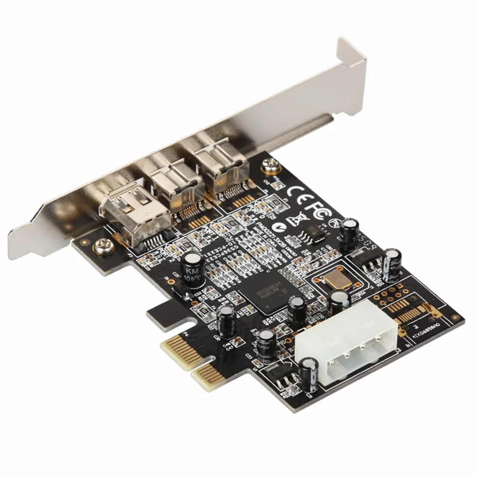 Scheda di acquisizione video PCI Express a 3 porte Firewire 1394B e 1394A PCIe 1.1 X1 Scheda TI XIO2213B Chipset