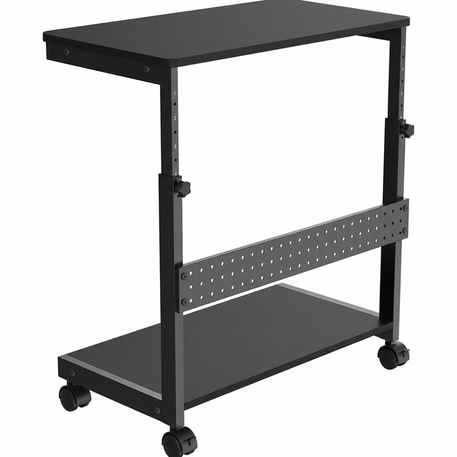 Supporto per Torre PC Regolabile in Altezza, Supporto per Computer con Ruote 360°, Supporto per PC sotto Scrivania in Metallo, Supporto per Torre PC per Tutti i Cassetti, Tavolo Mobile da Appoggio per