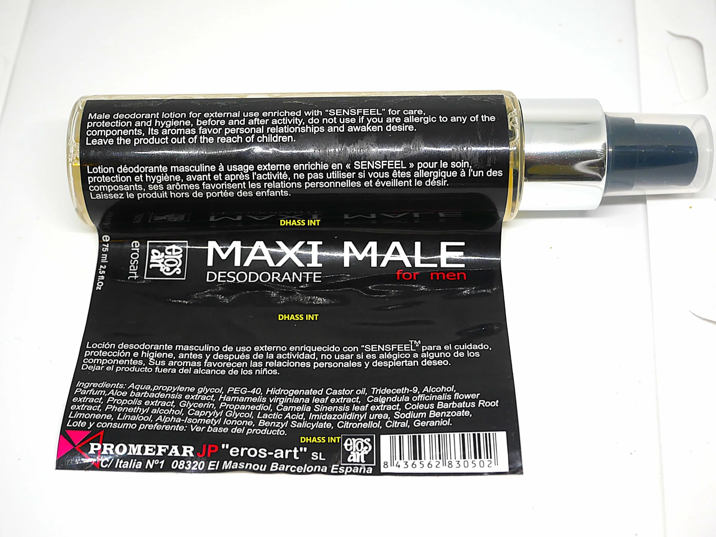 Maxi Deodorante Maschile per Uomo Profumo di Colonia con Feromoni Sessuali Concentrato 60ml
