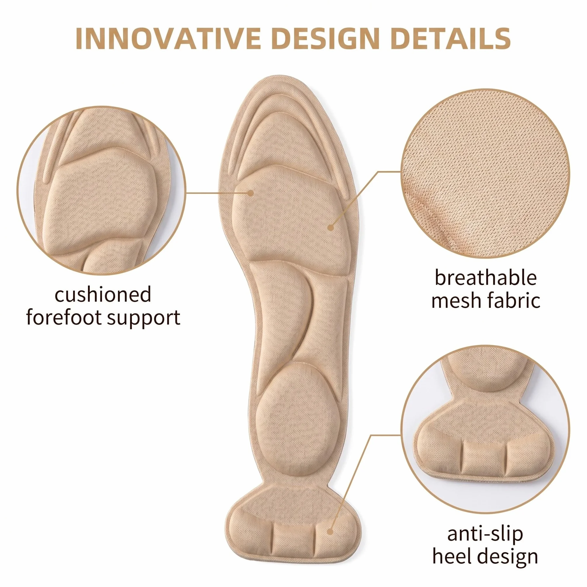 Memory Foam Solette Scarpe Autoadesive con Protezione del Tallone per Tacco Alto