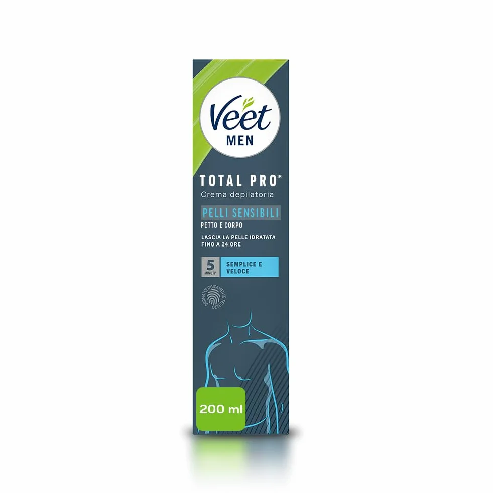 Veet Men Crema Depilatoria per Pelli Sensibili, 200 ml