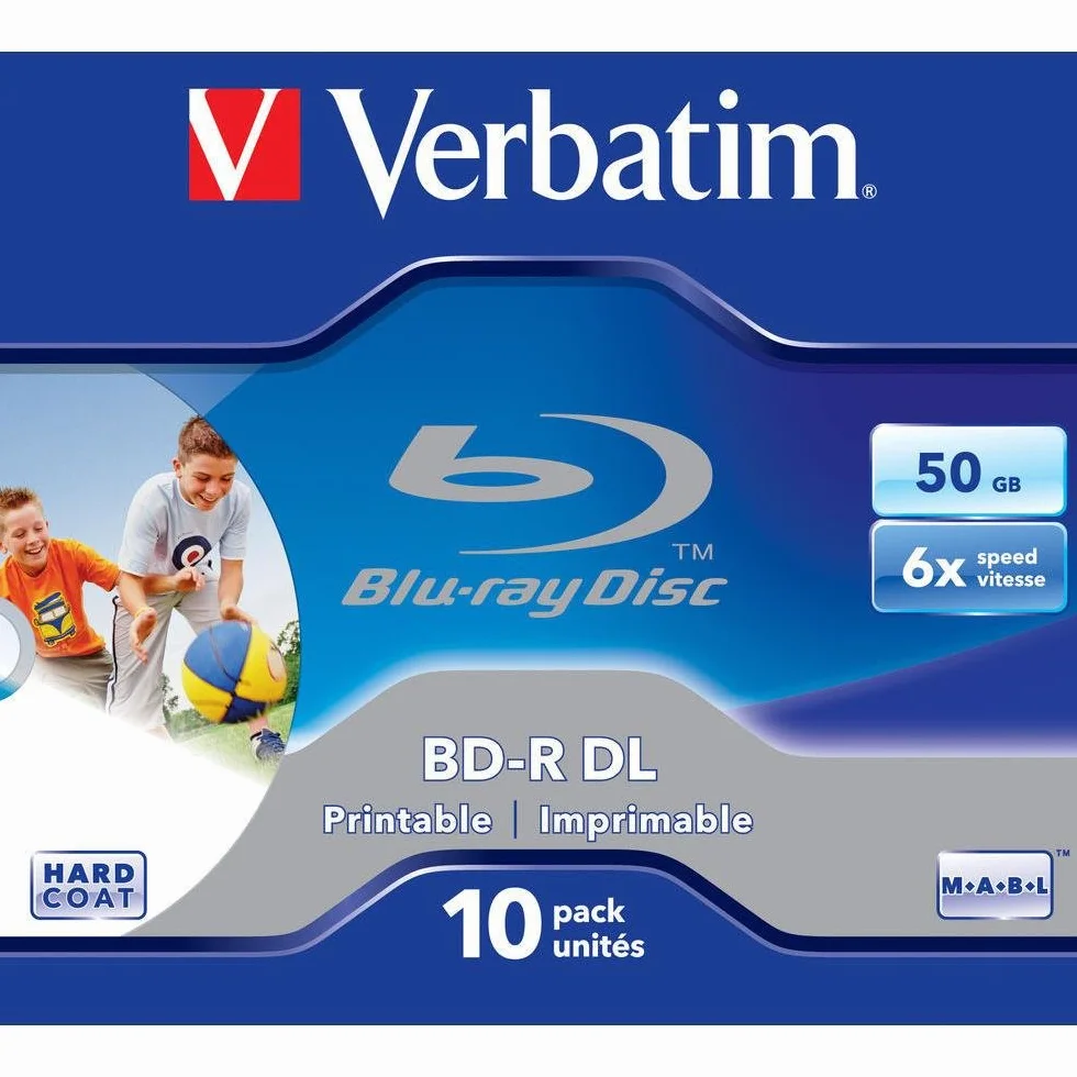 Verbatim BD-R DL 50GB 6x Wide Printable 10pk