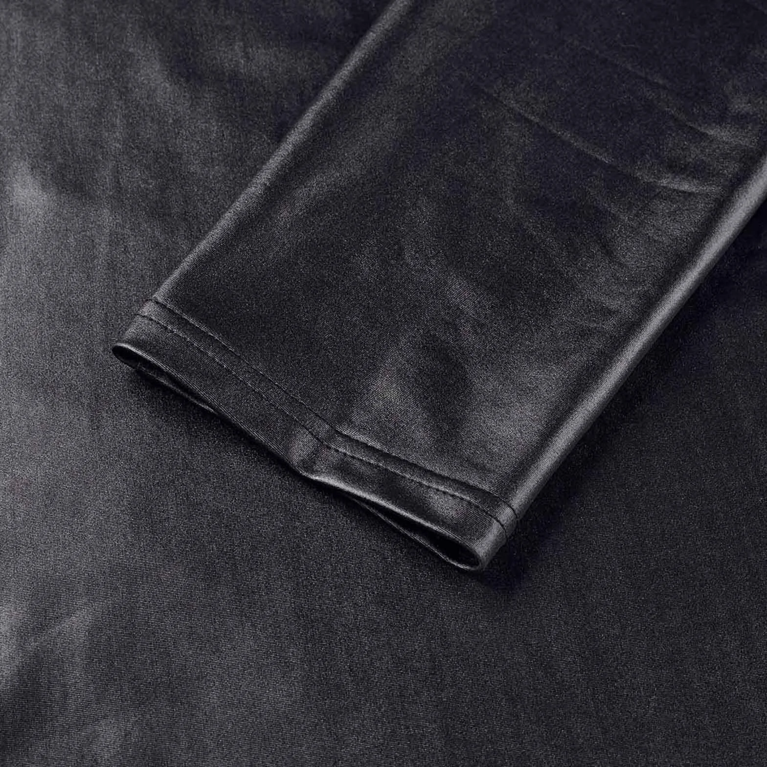 PU Leather Long Sleeve Shirt for Men Wet Look Zipper Casual Clubwear