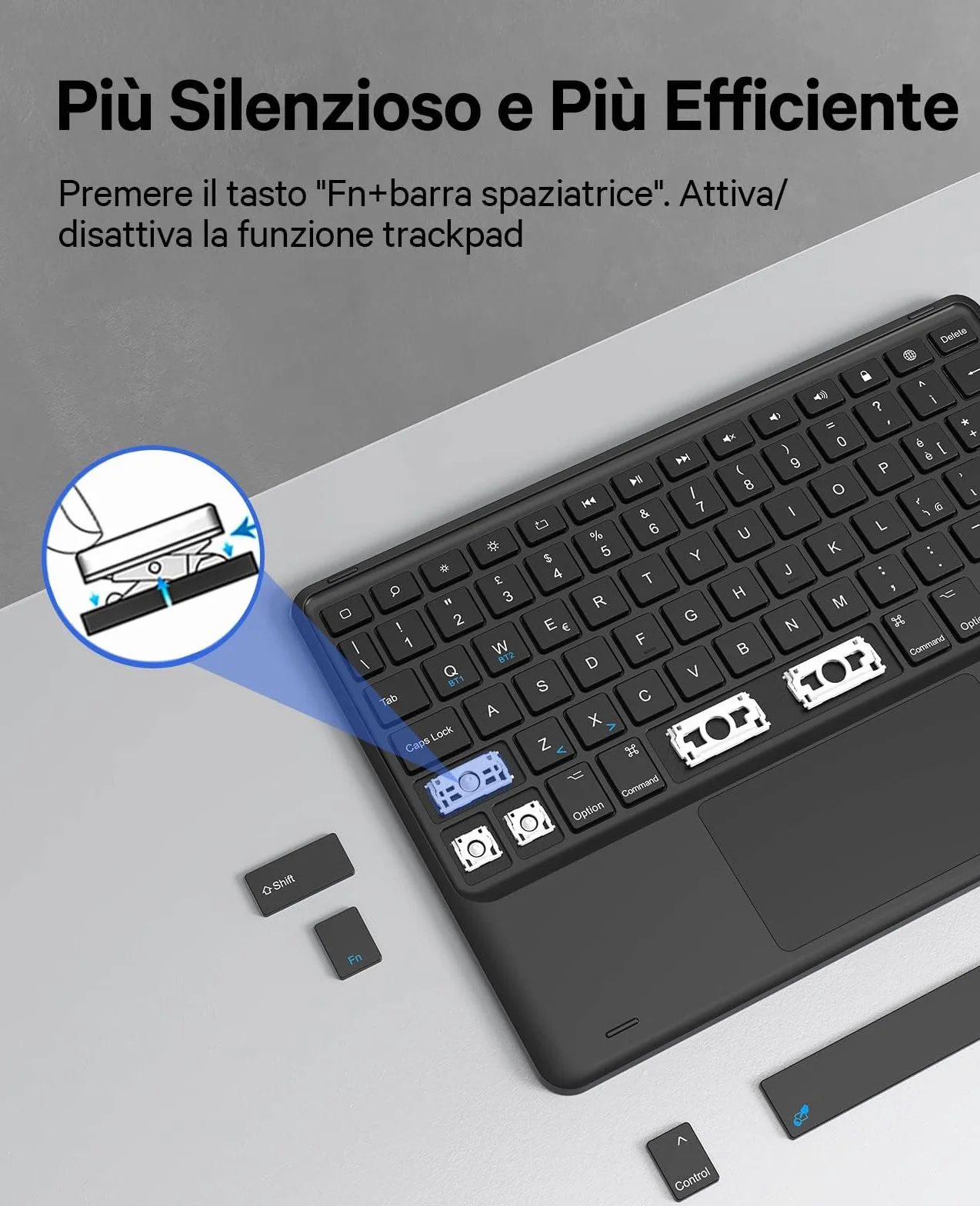 CHESONA Tastiera iPad 10 Generazione 10.9'' 2022, Cover con Tastiera per iPad 11 Generazione (A16, 2025), 2 Canali BT, Italiano ‎QWERTY Staccabile Magnetico con Touchpad, Nero