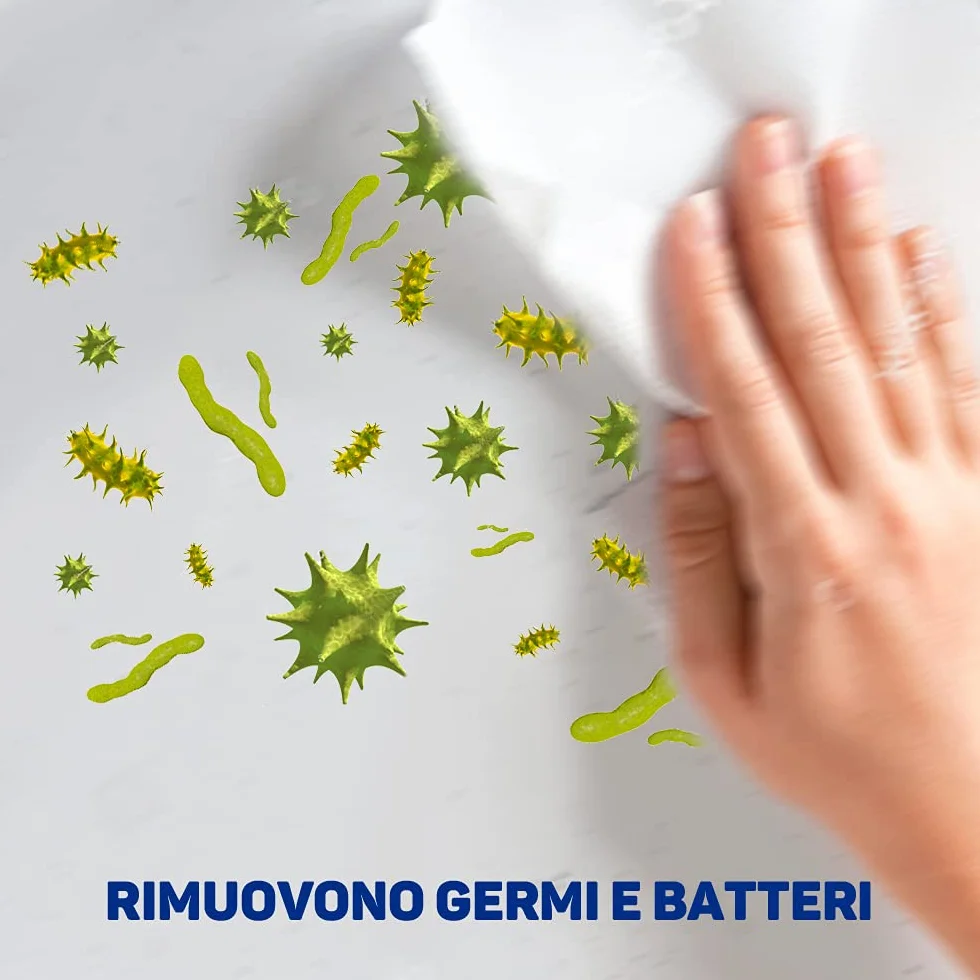 Napisan Salviette Igienizzanti Biodegradabili, Confezione da 14x15, Igienizzante Multisuperfici