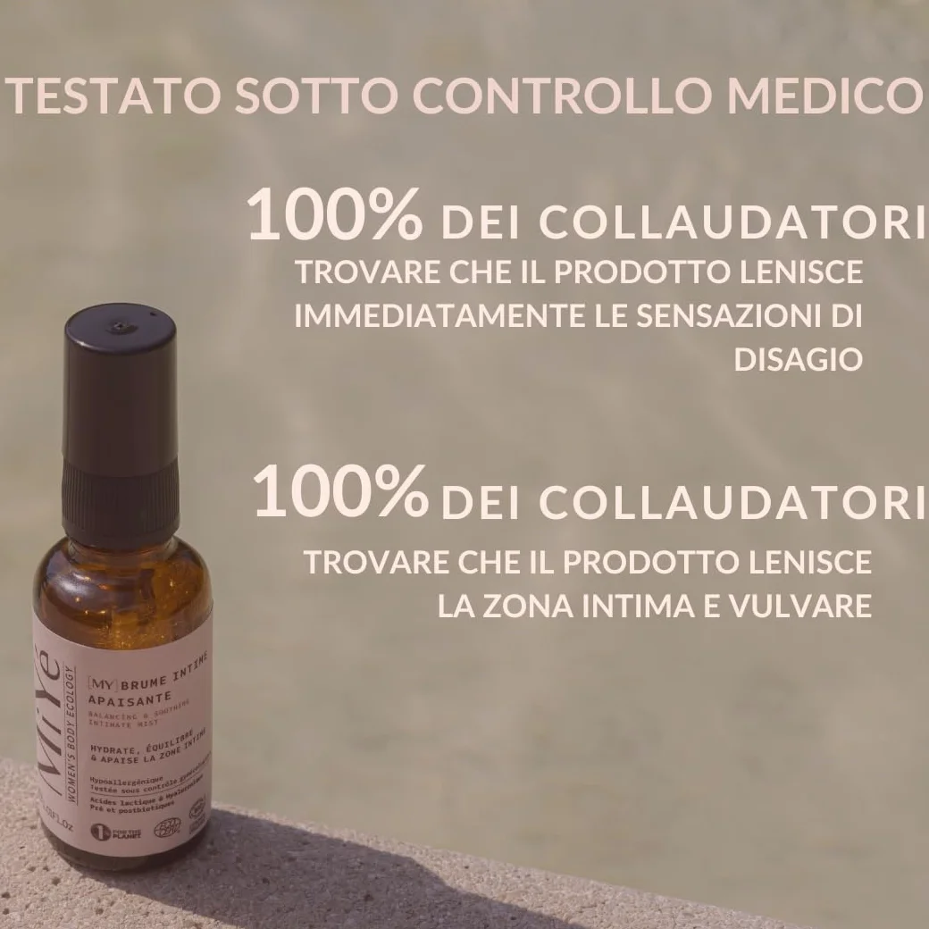 MiYé Nebbia intima lenitiva BIOLOGICA 30ml Idratante vaginale riequilibrante pH Probiotici prebiotici acido ialuronico lattico