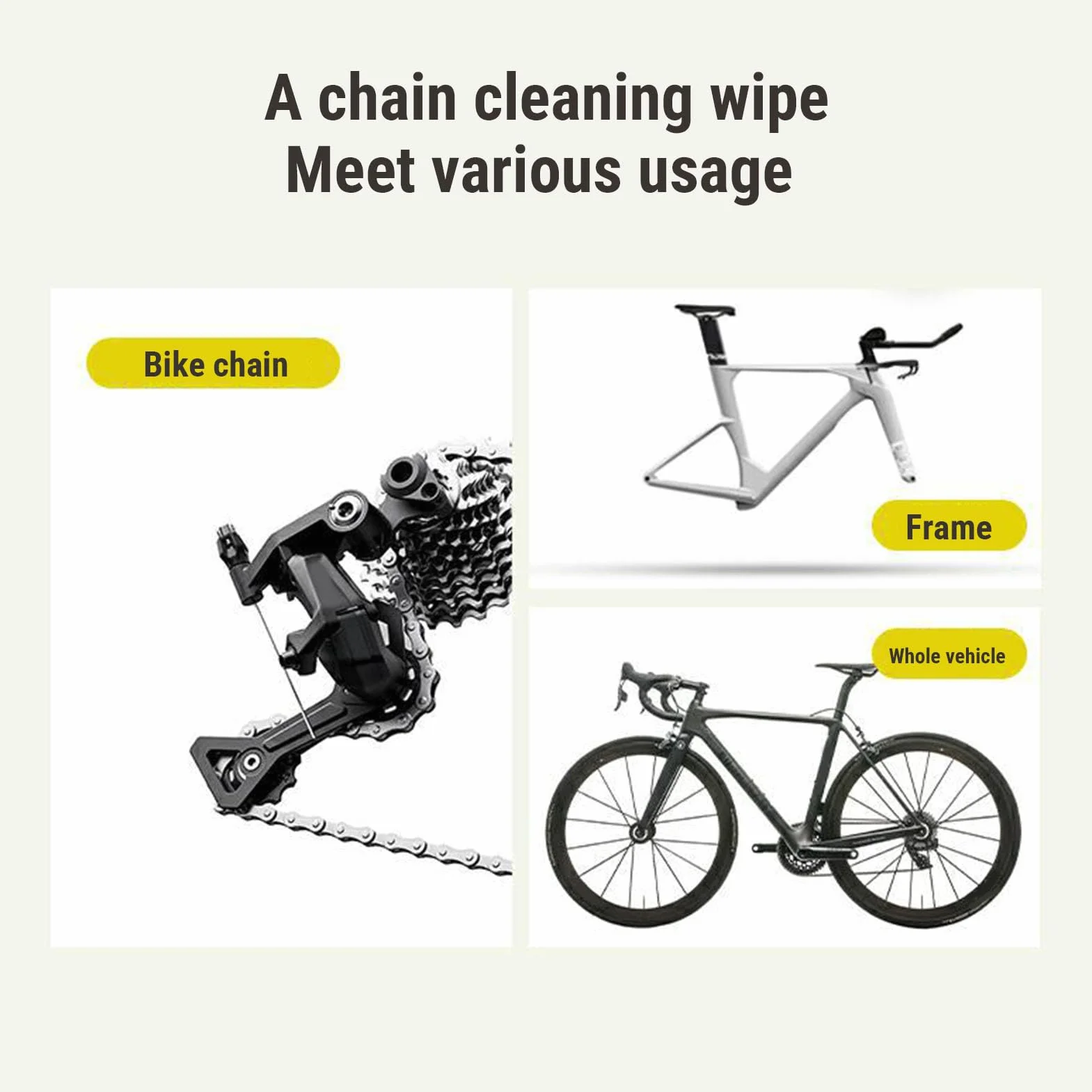 Luqeeg 12 Salviette per la Pulizia delle Catene della Bici, Salviette Confezionate Singolarmente