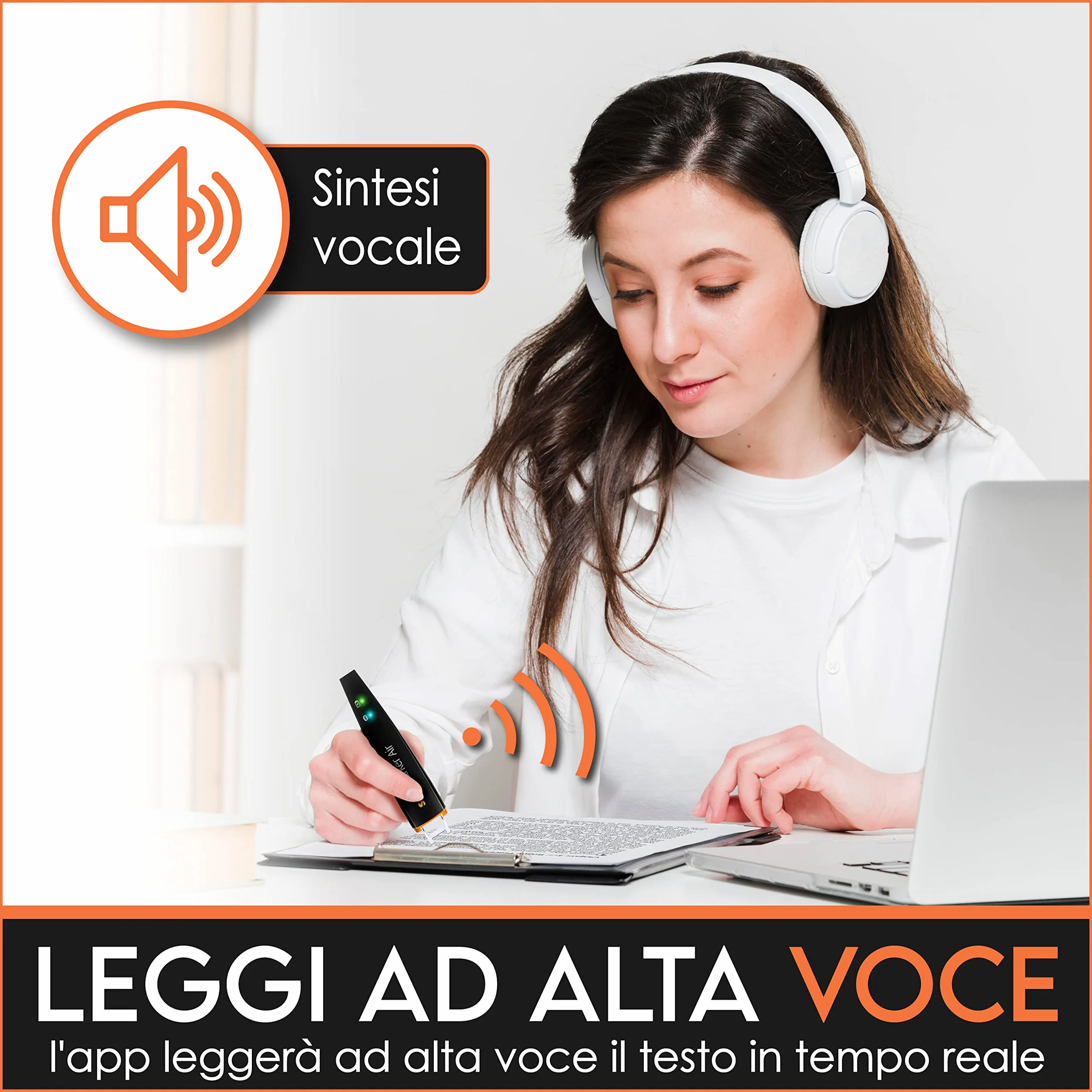 Scanmarker Air Penna Scanner e Traduttore Multilingue per Dislessia, Studenti, Professionisti - Compatibile Mac, Windows, iOS, Android, Nero