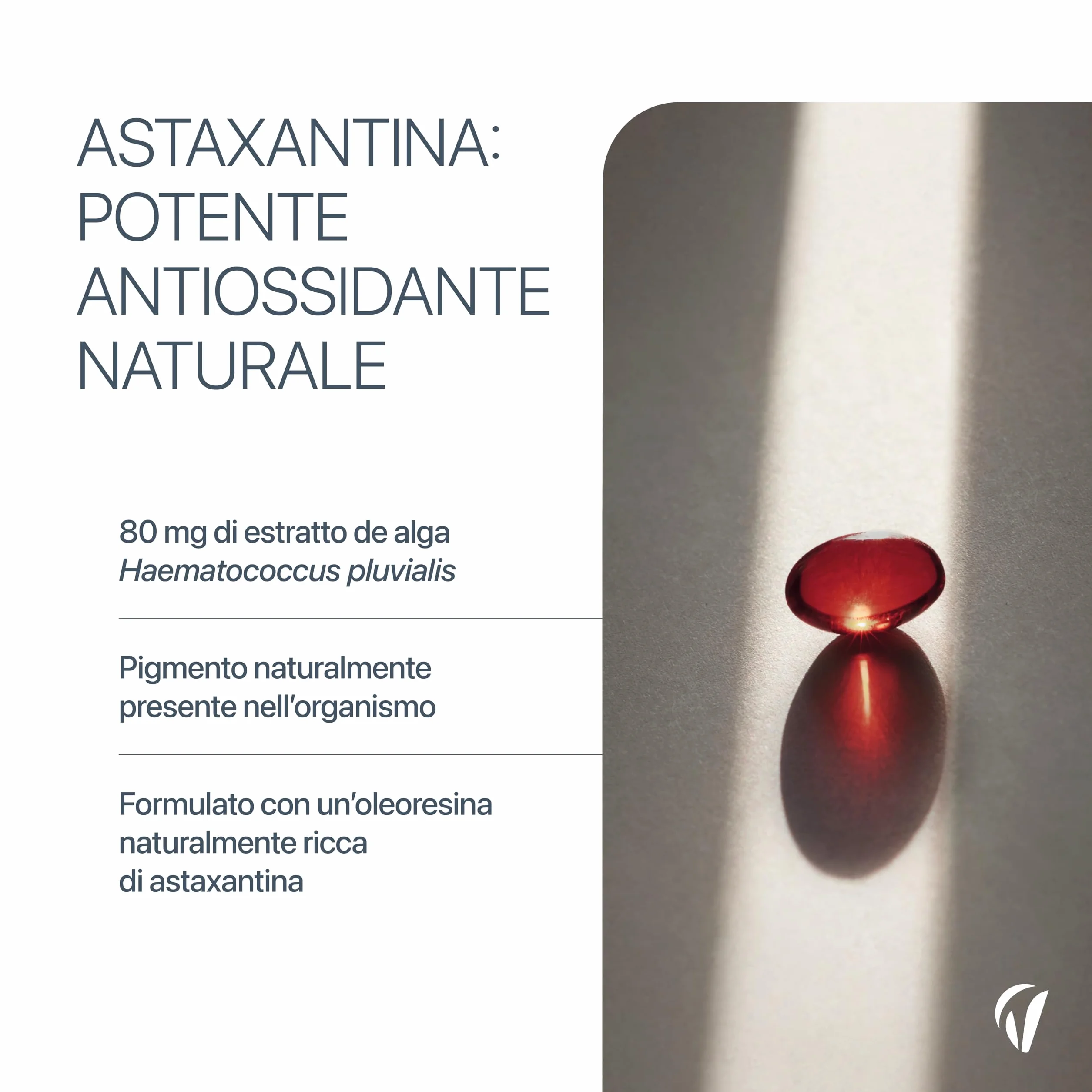 Astaxantina 80 mg Estratto Haematococcus Pluvialis 8 mg Antiossidante Naturale 60 Capsule Vegan Vitavea