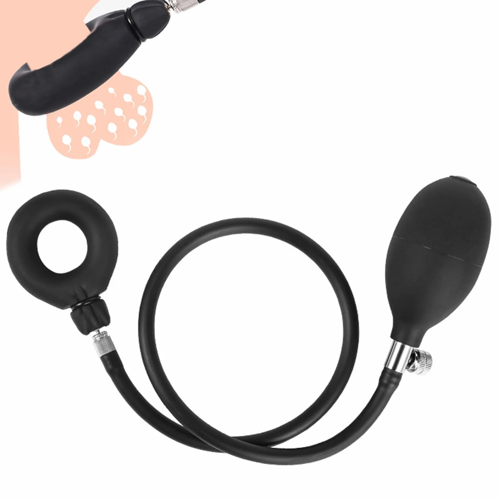 Anello Per Pene Gonfiabile Regolabile Con Pompa, Giocattoli Bdsm Per Uomo