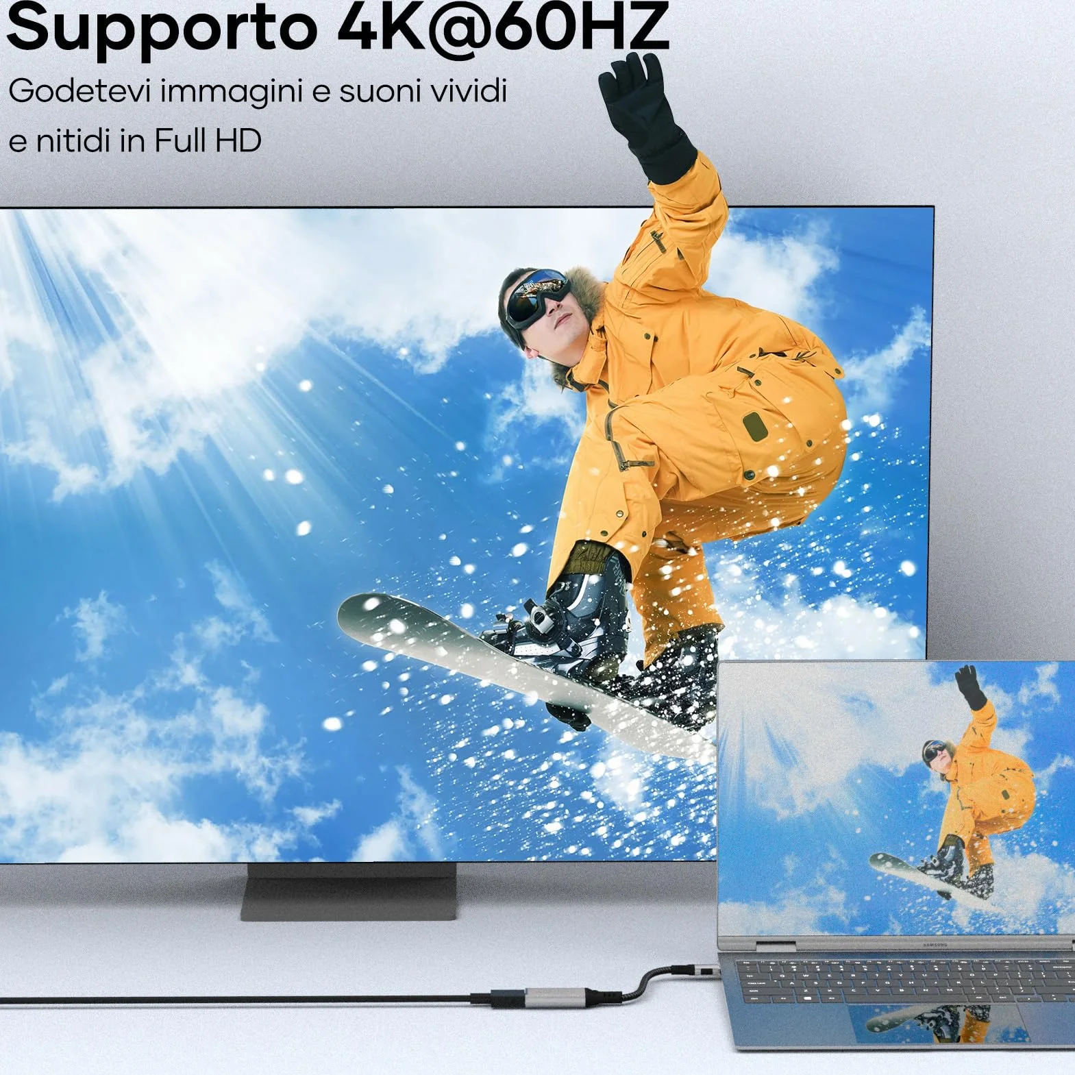 Mini Displayport A HDMI,Custodia In Alluminio Intrecciato In Nylon Placcato Oro 4K Adattatore Mini Dp a HDMI Adattatore Thunderbolt 1/2 (Mini Dp) HDMI Compatibile con Surface Pro,Macbook Pro/Air,XPS