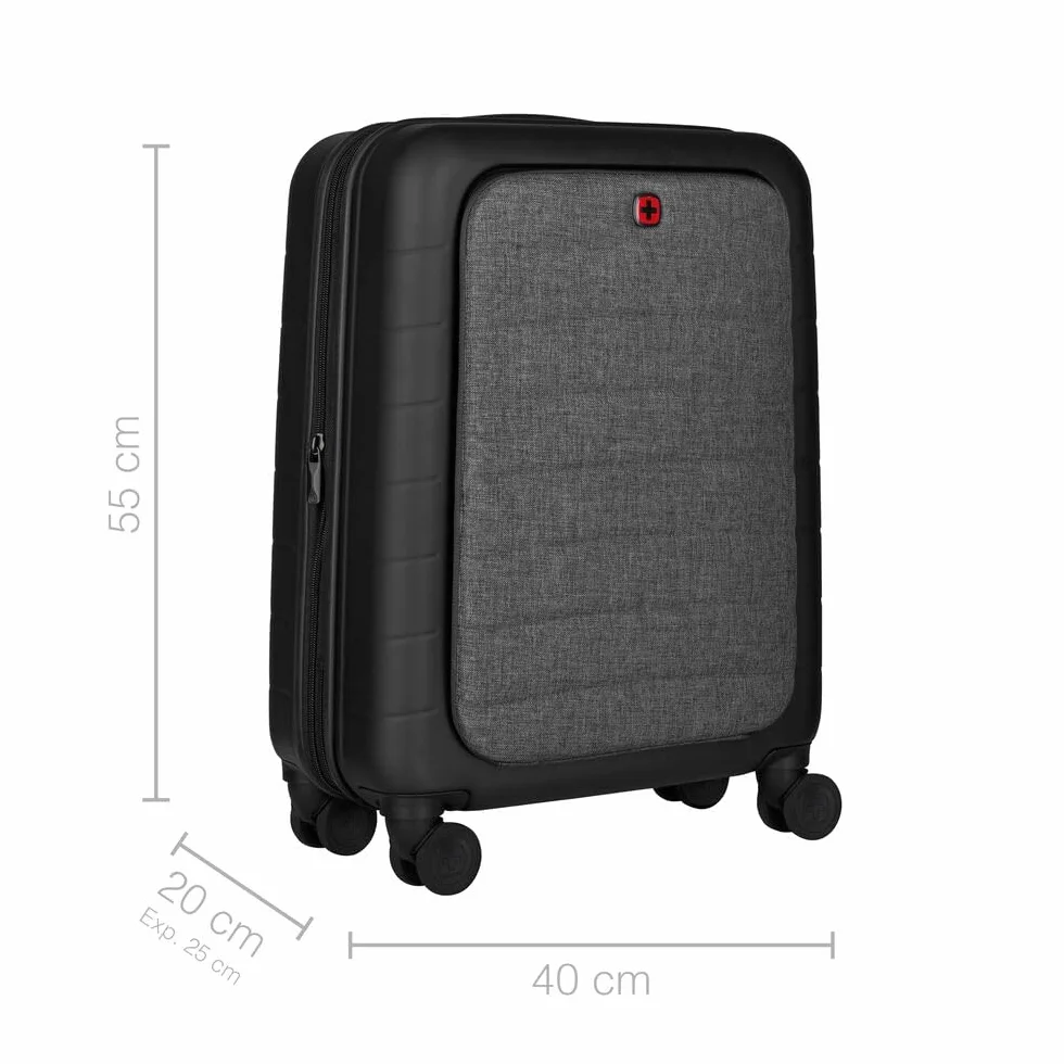 WENGER Trolley Syntry Bagaglio a Mano 36l 44l Struttura Rigida Nero Grigio Melange