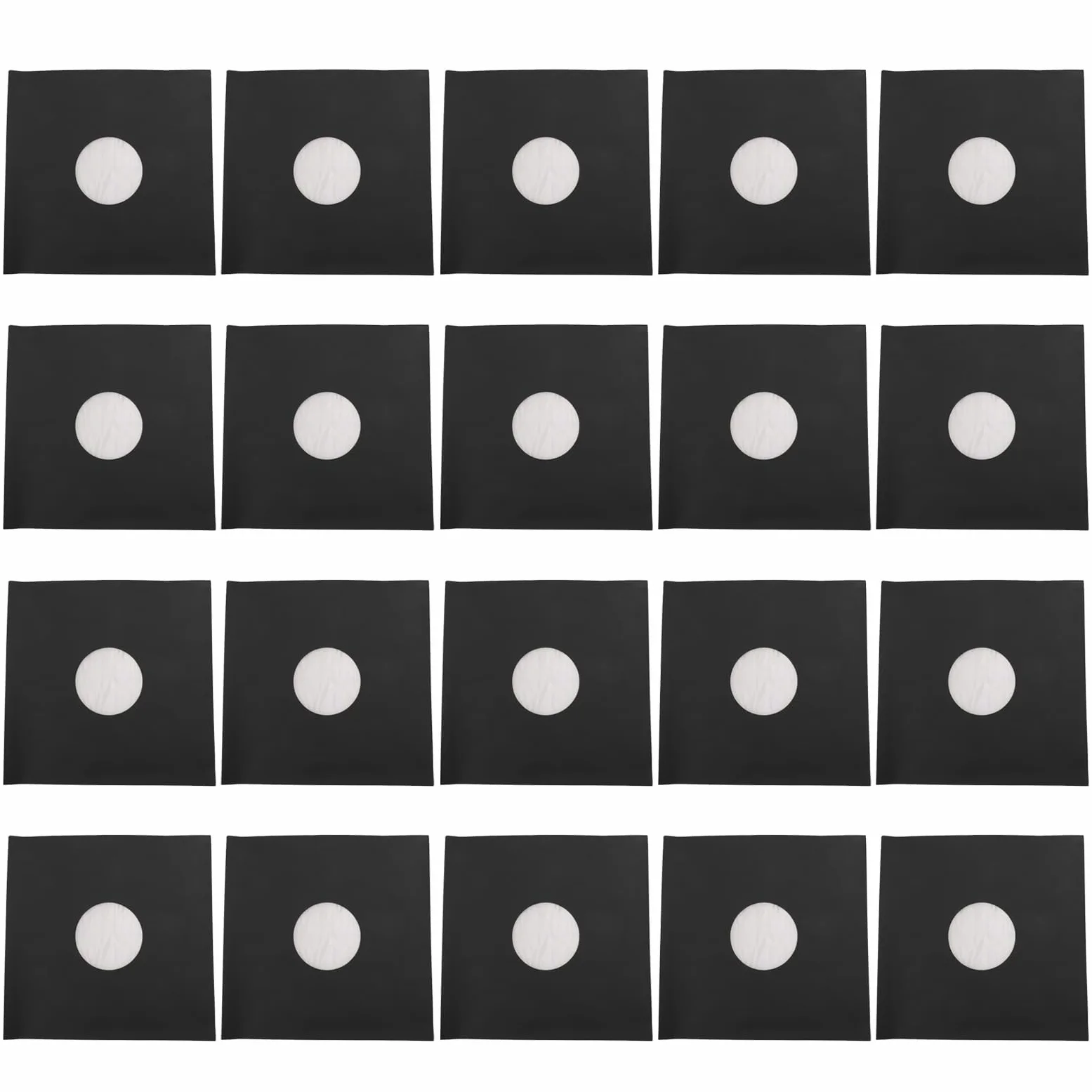 ANGGREK Buste per Dischi da 12 Pollici, Rivestimenti in Carta Kraft Nera Opaca, Cartone Spesso 350 g/m² con Foro Centrale per la Conservazione di Dischi in Vinile a 33 giri/min.