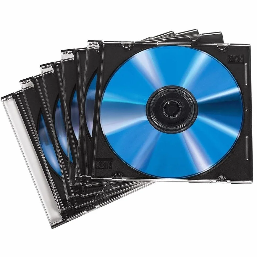 HAMA Custodia CD Slim Confezione da 100 Pezzi, Trasparente/Nero