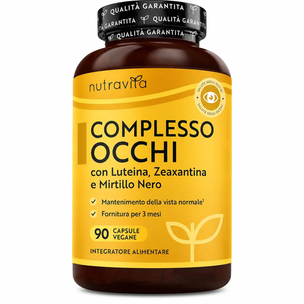 Nutravita Integratore di Luteina per Occhi - 90 Capsule Vegane - Luteina e Zeaxantina, Vitamina A, B12, Zinco