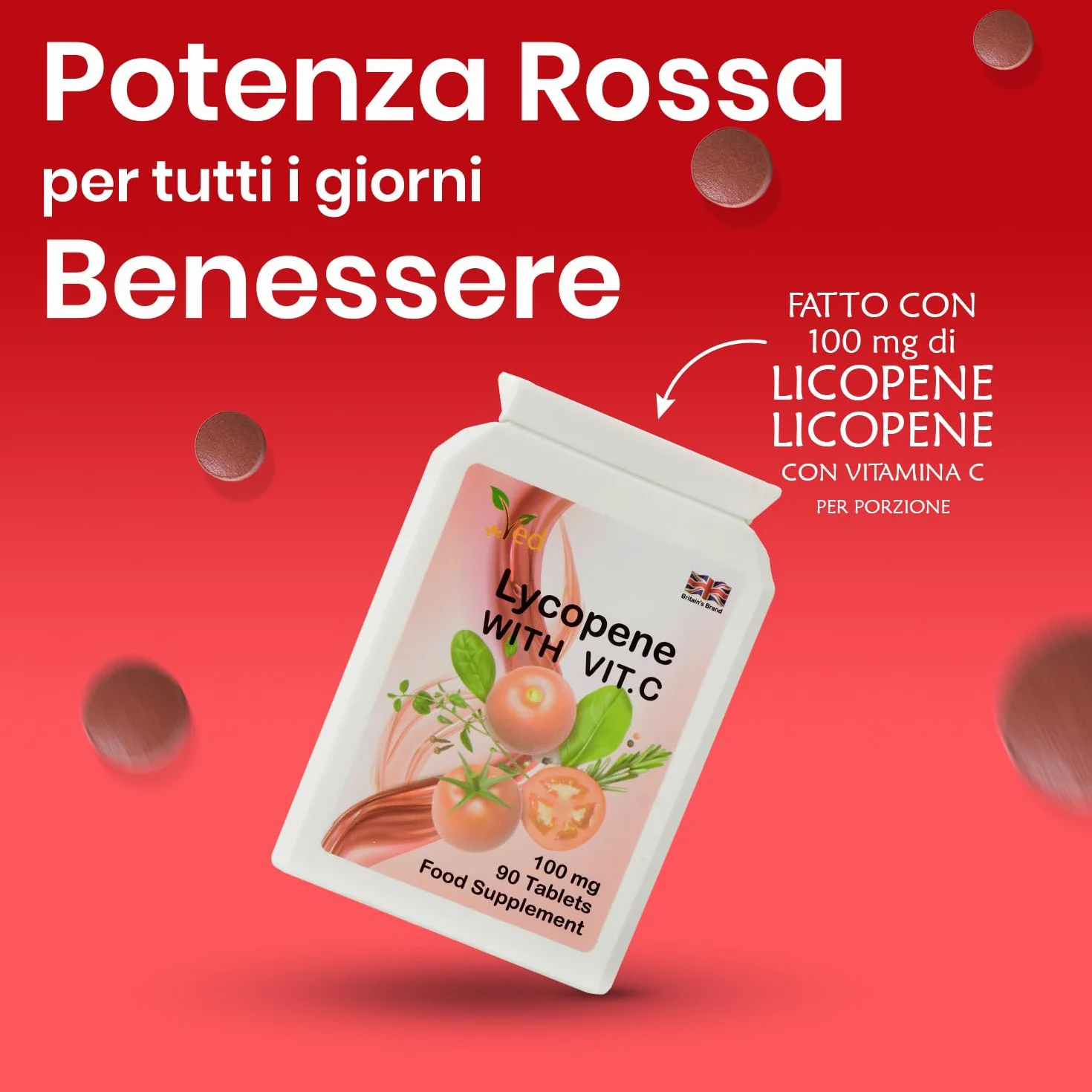 Integratore di licopene 100 mg 90 compresse confezione da 2