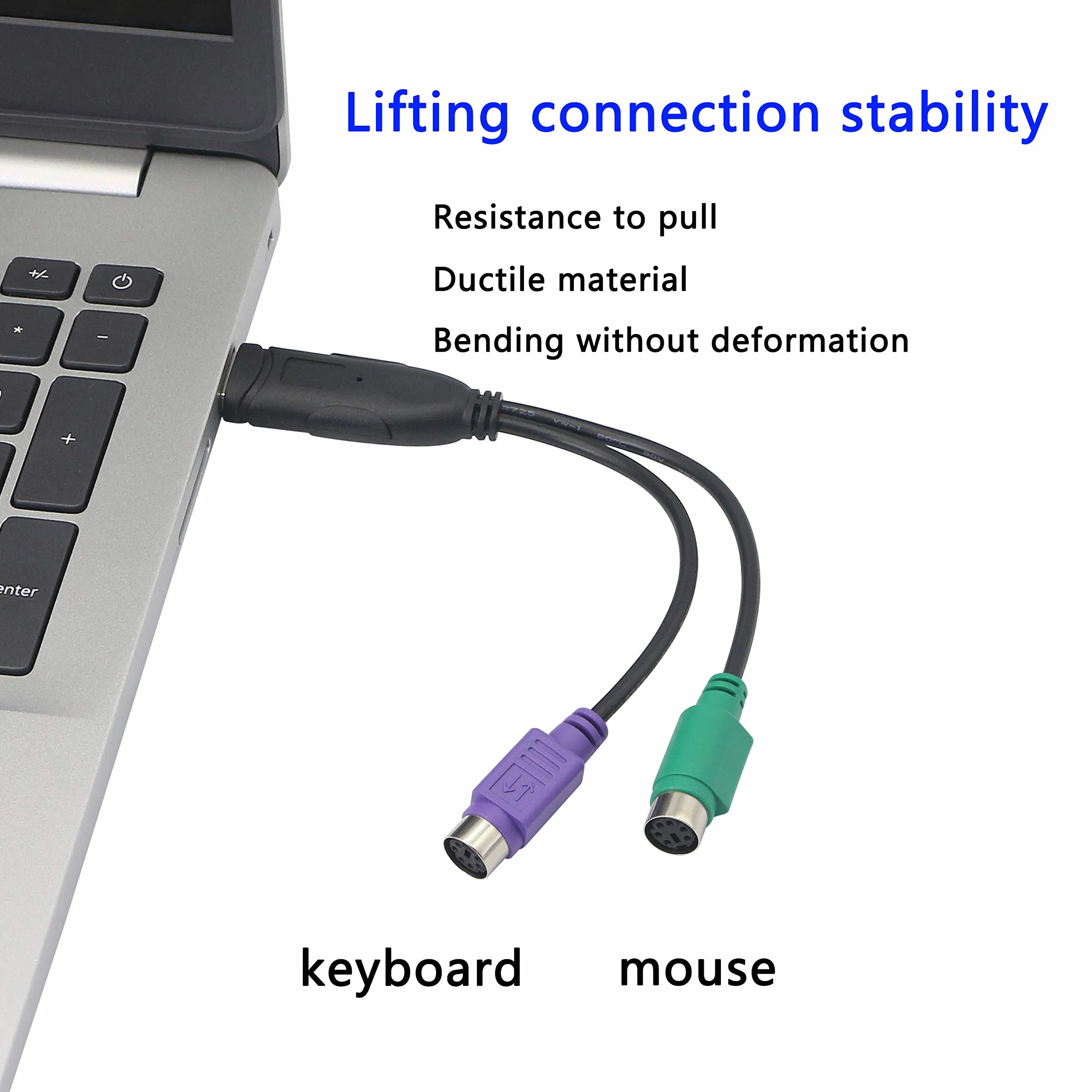 HONGLEI - Adattatore da USB a PS2, tastiera e mouse PS2 a USB, cavi convertitori, per tastiera e mouse, plug and play, nessun driver richiesto