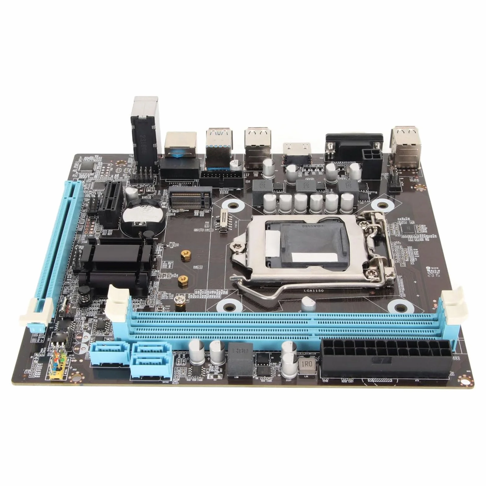 Nuwo H81 Scheda Madre Micro-ATX LGA 1150, Supporta Processori i3/i5/i7 4th Gen, 2 Slot Ram DDR3, slot M.2 NVME, HDMI, VGA, LAN, PCI-e x16, Bulk