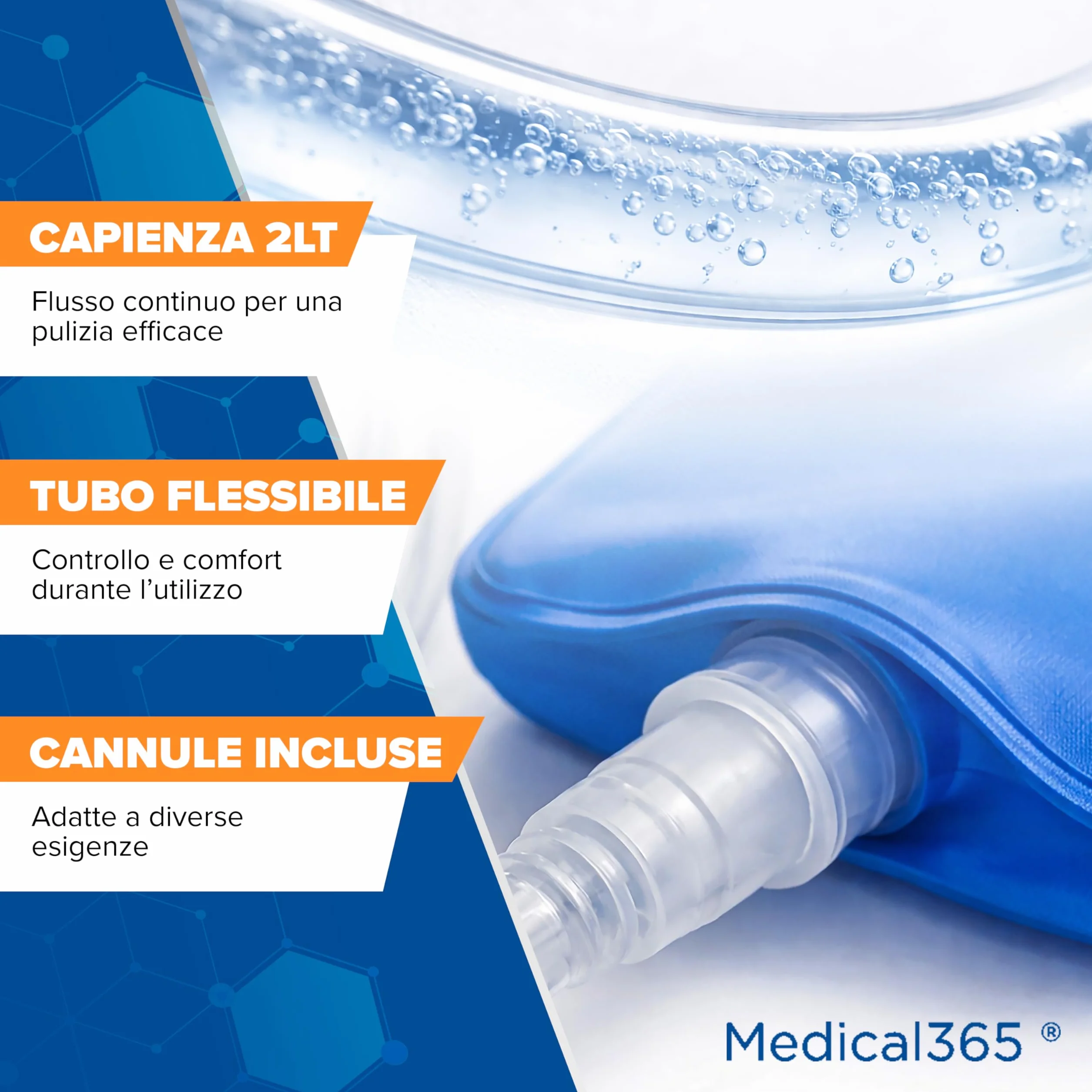 Enteroclisma 2 Litri – Kit Clistere Evacuativo con Tubo in Silicone 145cm – Cannula Anale e Vaginale