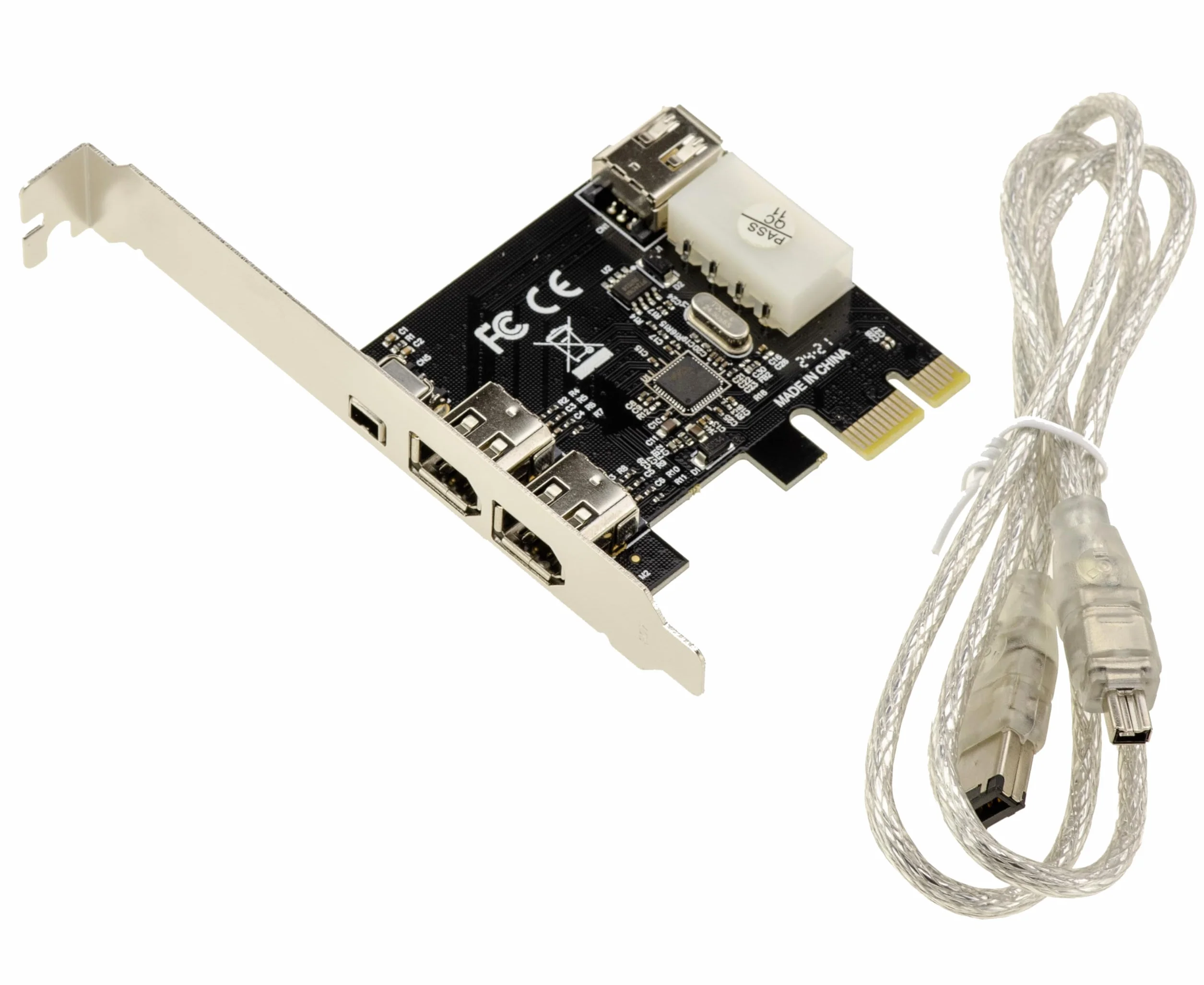 KALEA-INFORMATIQUE Scheda controller PCI Express PCIe a FireWire 400 IEEE1394a 2+1 porte 6 punti e 4 punti con chipset via VT6315. con cavo Ilink e staffe a basso e alto profilo
